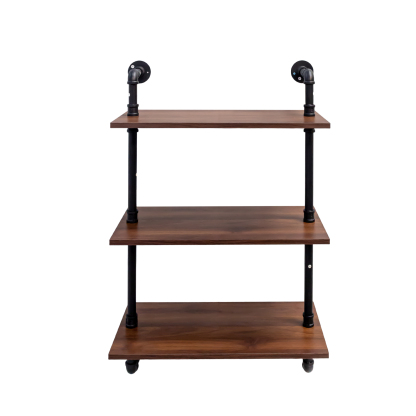 Industrial Pipe Wall Shelf w/ 3 Hooks for Bedroom, Kitchen & Office | 2-3 Tiers
