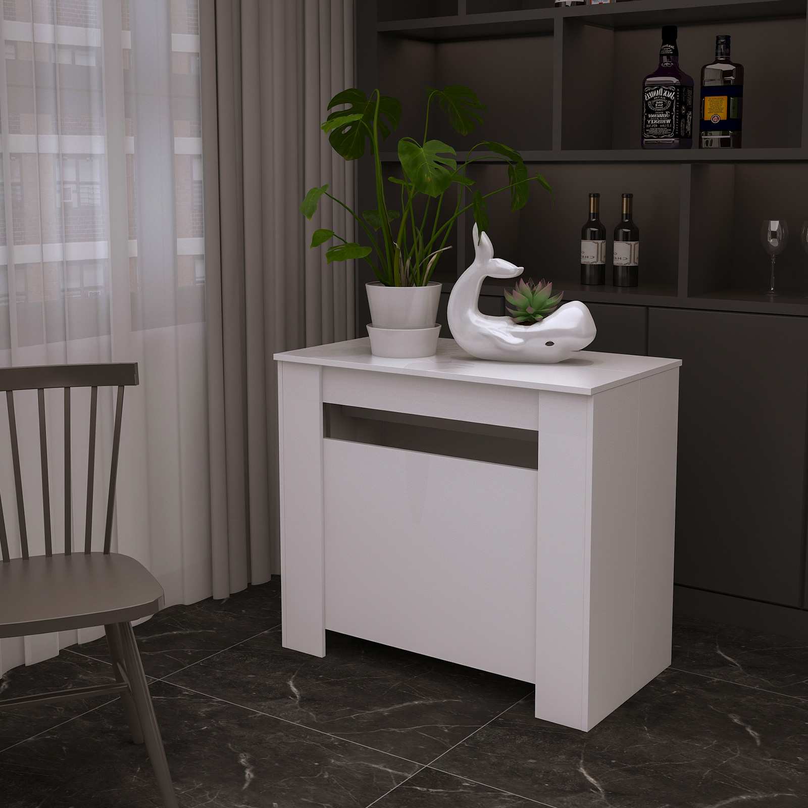 Joysource Space-Saving Extendable Dining Table for 2-12 People