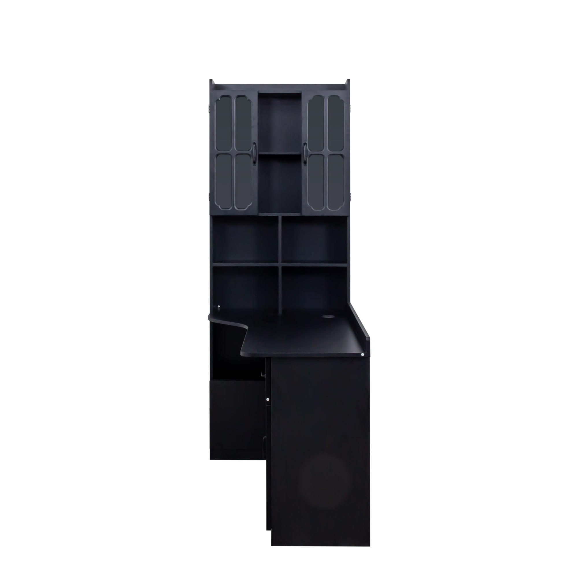 L-Shaped Corner Computer Desk with Hutch and Storage Cabinet, 77"