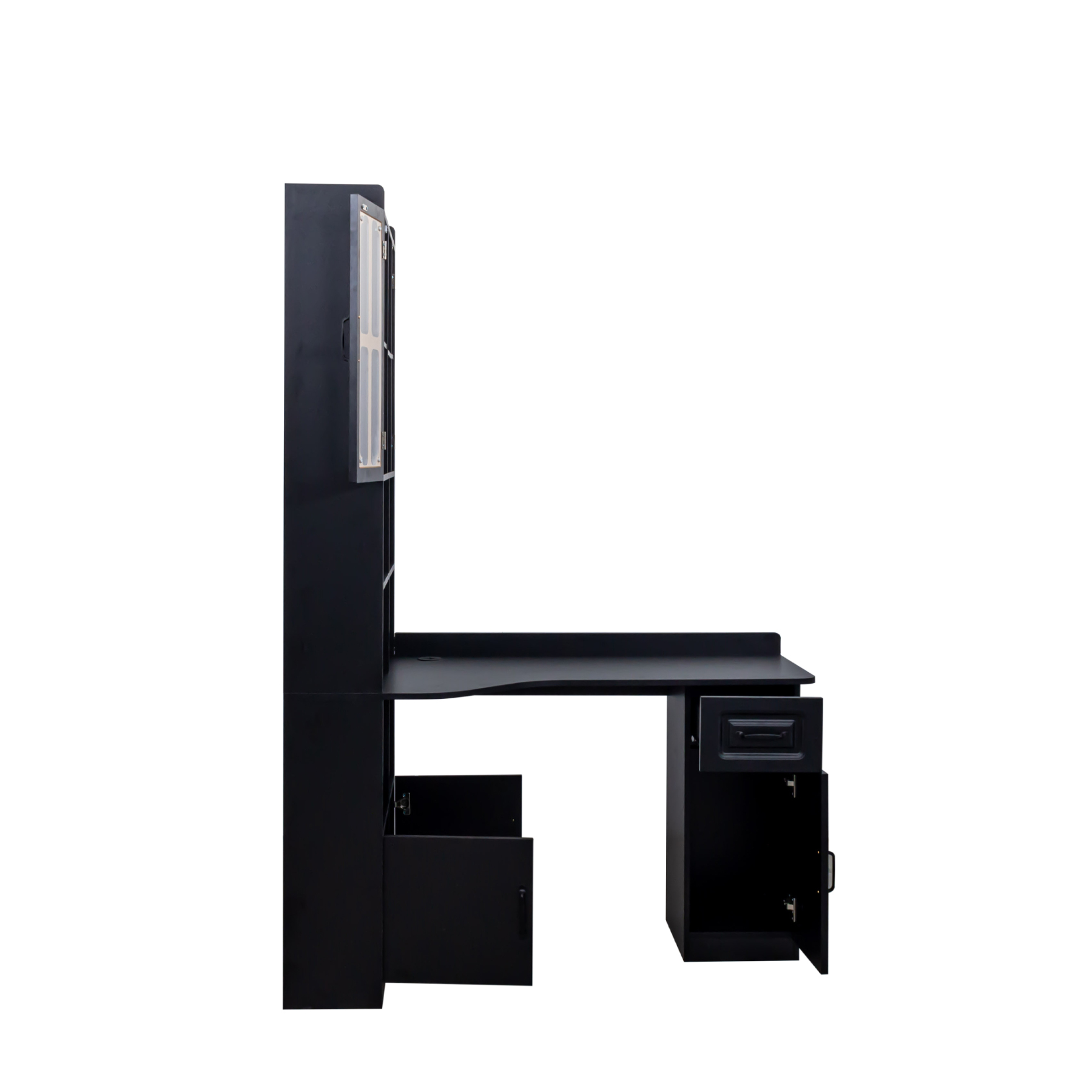 L-Shaped Corner Computer Desk with Hutch and Storage Cabinet, 77"