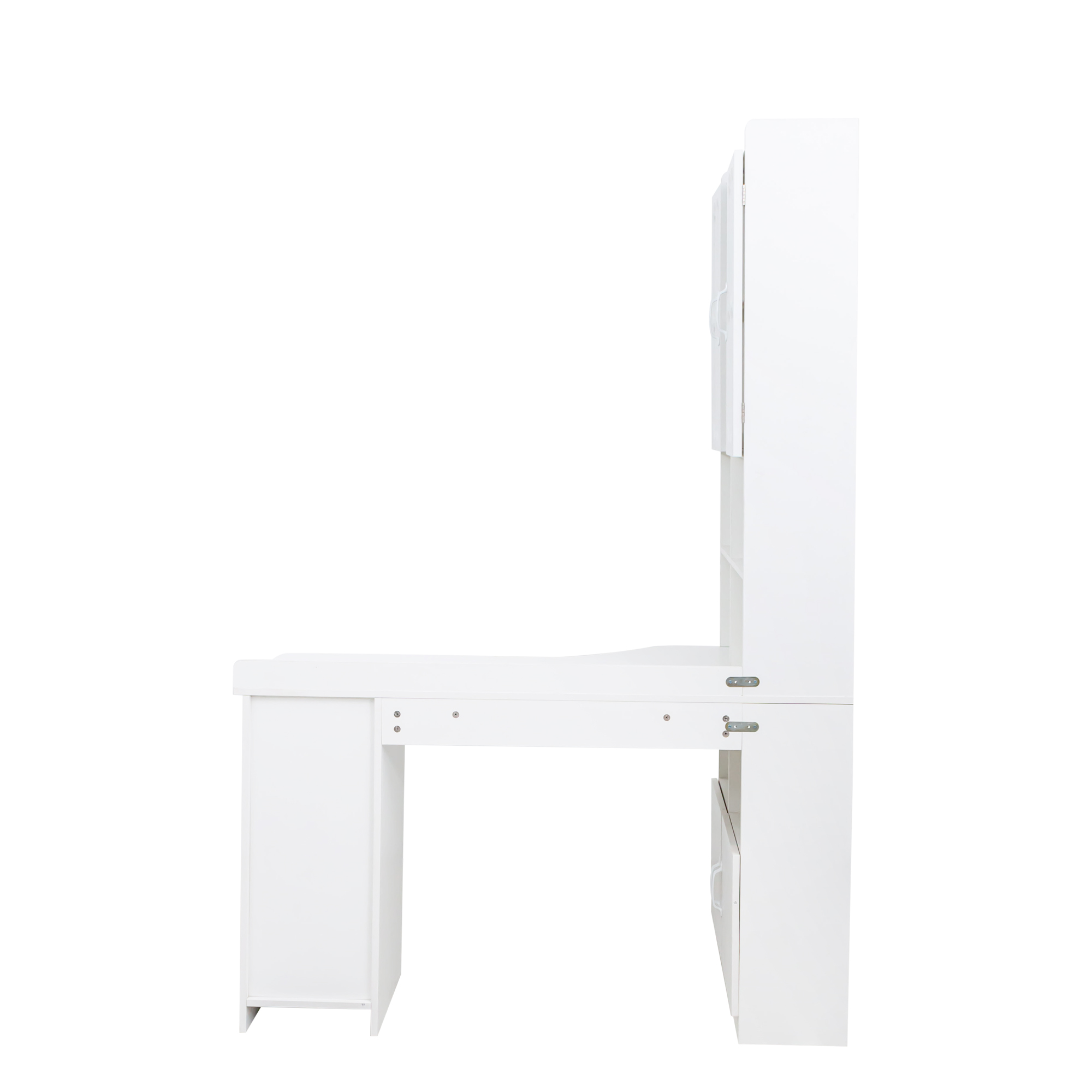 L-Shaped Corner Computer Desk with Hutch and Storage Cabinet, 77"