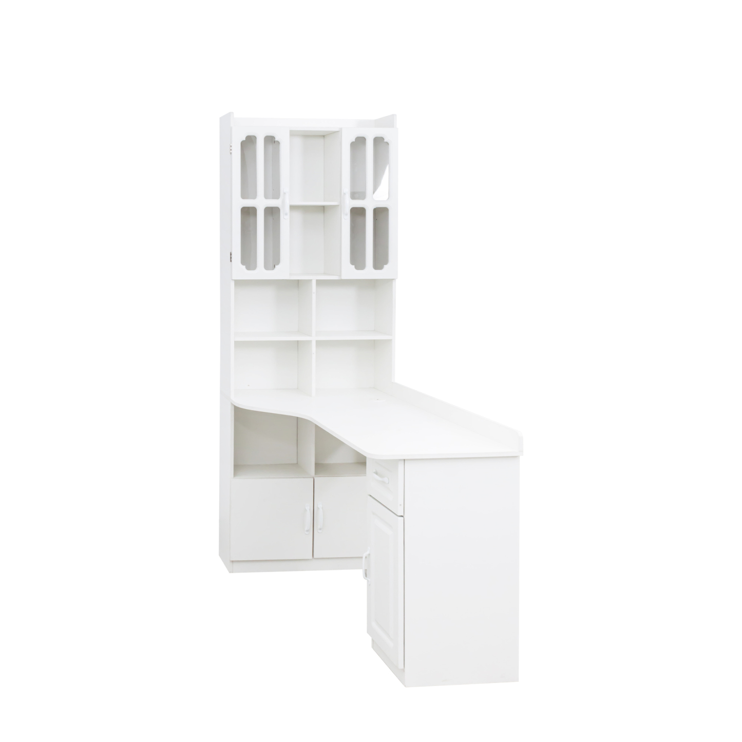 L-Shaped Corner Computer Desk with Hutch and Storage Cabinet, 77"