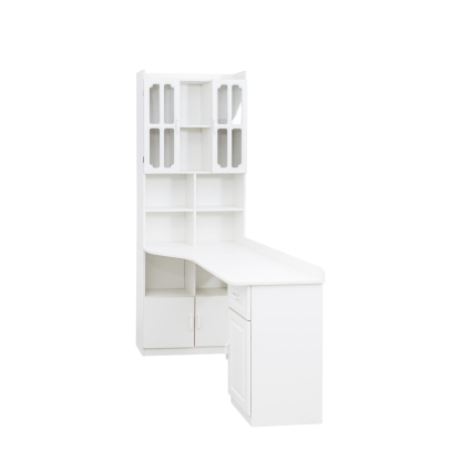 L-Shaped Corner Computer Desk with Hutch and Storage Cabinet, 77"