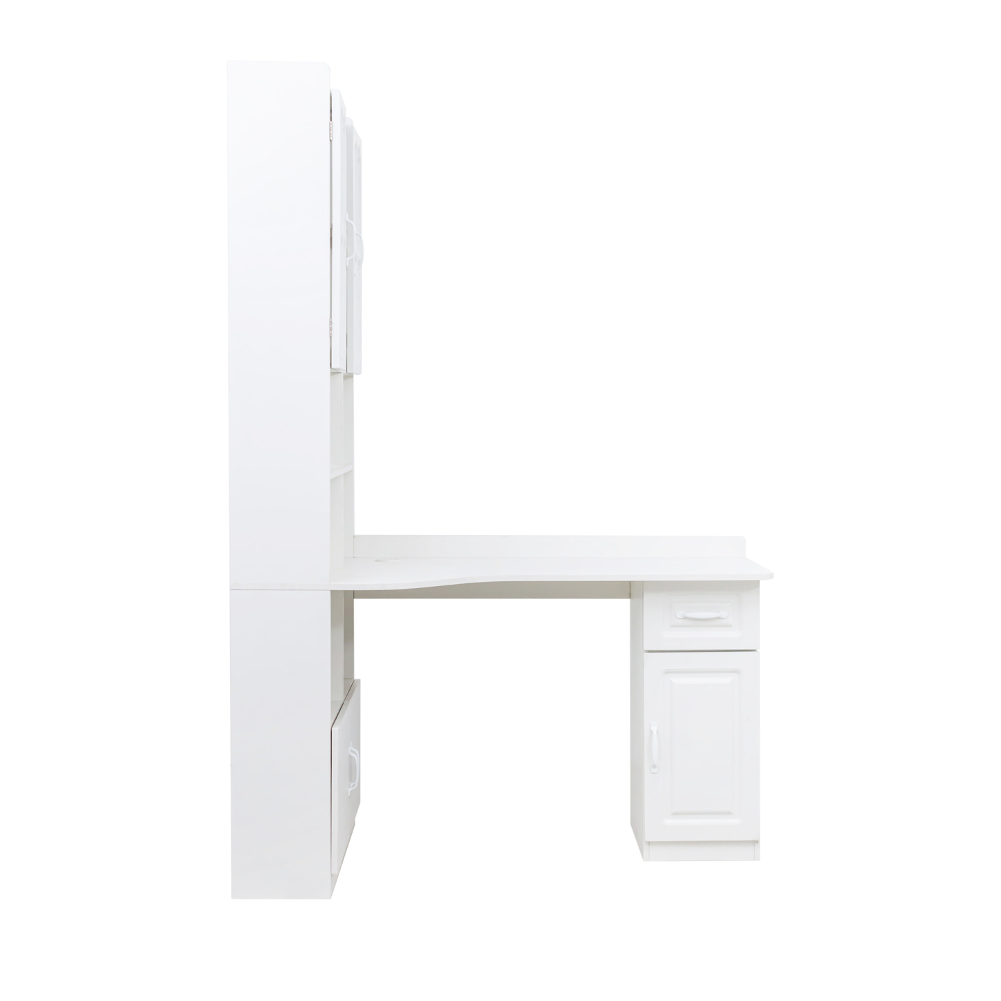 L-Shaped Corner Computer Desk with Hutch and Storage Cabinet, 77"