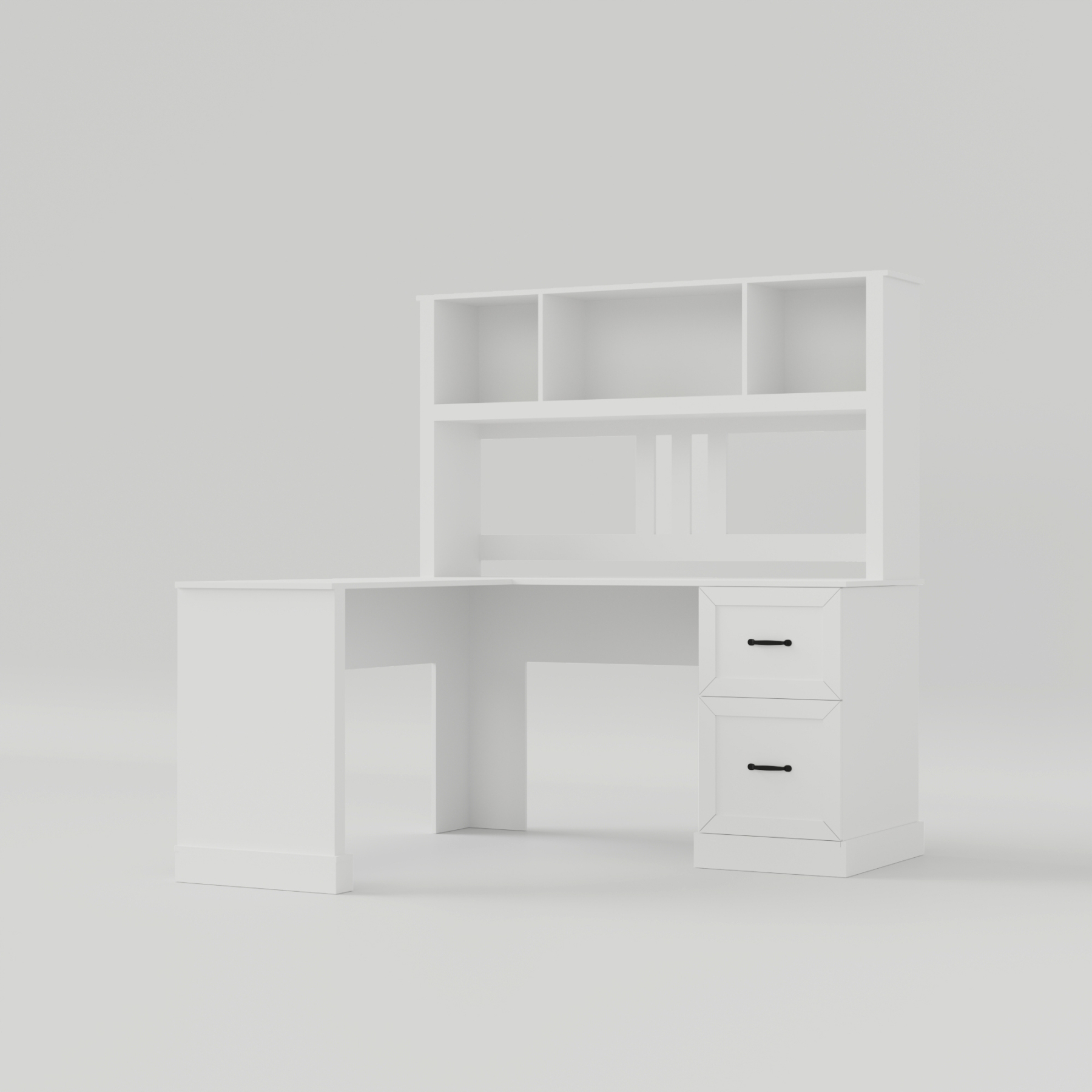 L-Shaped Desk with Hutch, Drawers & Storage for Office | Computer Desk
