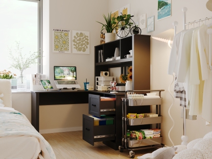 L-Shaped Desk with Hutch, Drawers & Storage for Office | Computer Desk