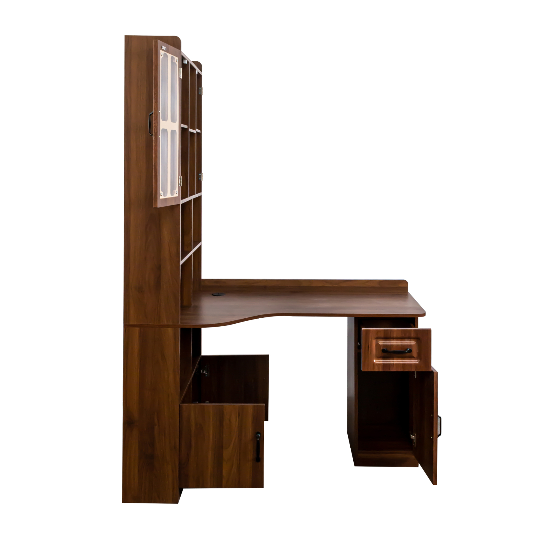 L-Shaped Desk with Hutch, Drawers and Storage Cabinet | Corner Desk