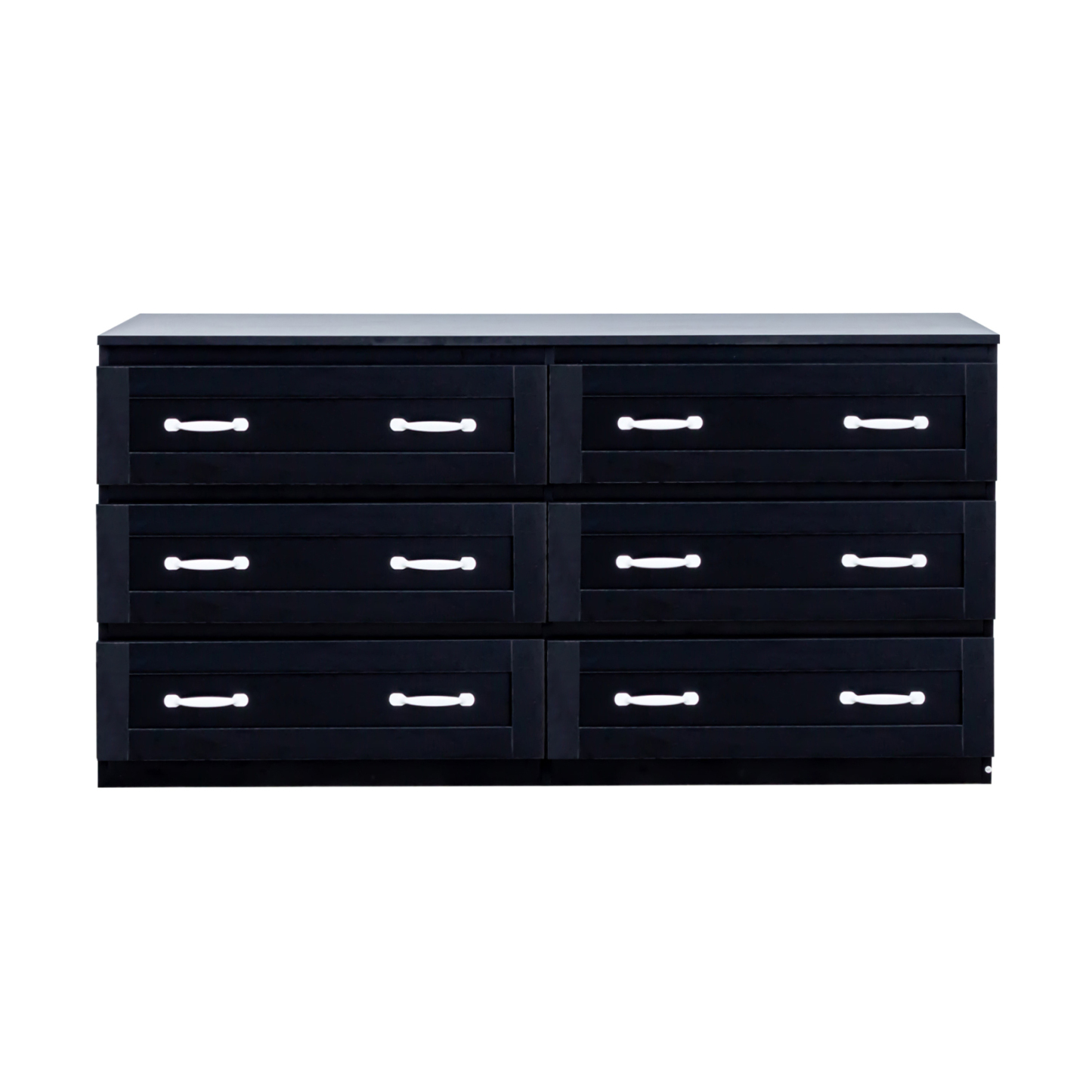 Modern 6-Drawer Dresser w/ Metal Handles for Living Room, Bedroom or Hallway