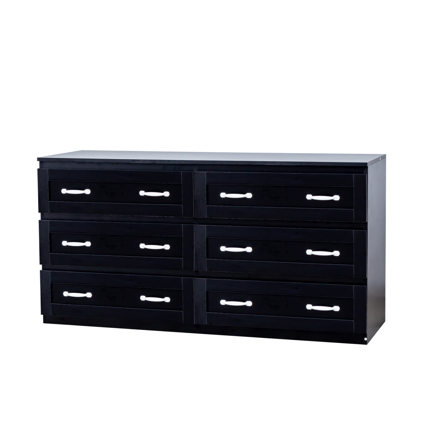 Modern 6-Drawer Dresser w/ Metal Handles for Living Room, Bedroom or Hallway
