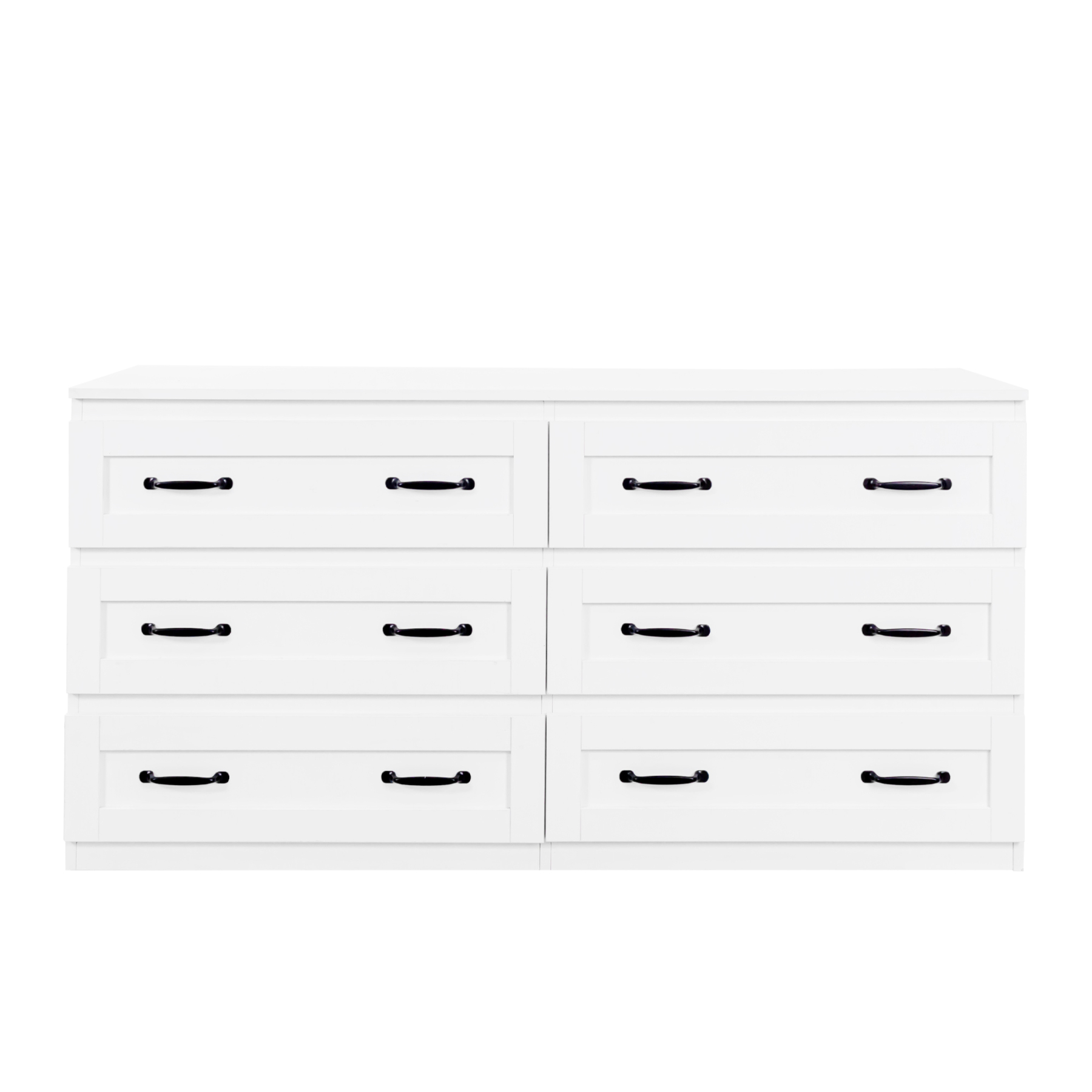 Modern 6-Drawer Dresser w/ Metal Handles for Living Room, Bedroom or H