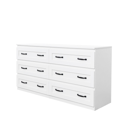 Modern 6-Drawer Dresser w/ Metal Handles for Living Room, Bedroom or Hallway