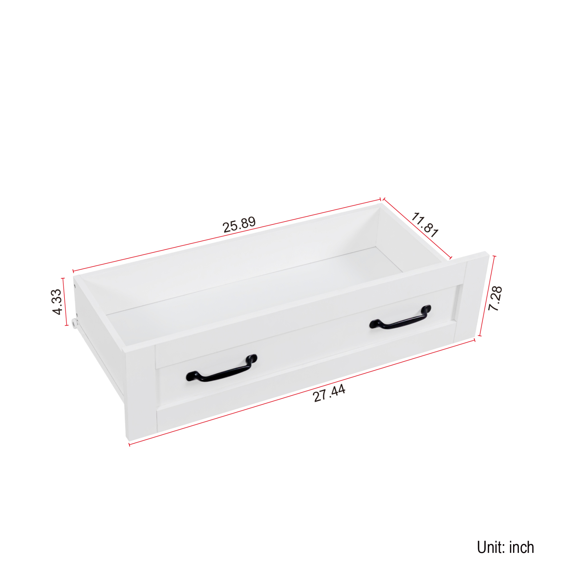 Modern 6-Drawer Dresser w/ Metal Handles for Living Room, Bedroom or Hallway