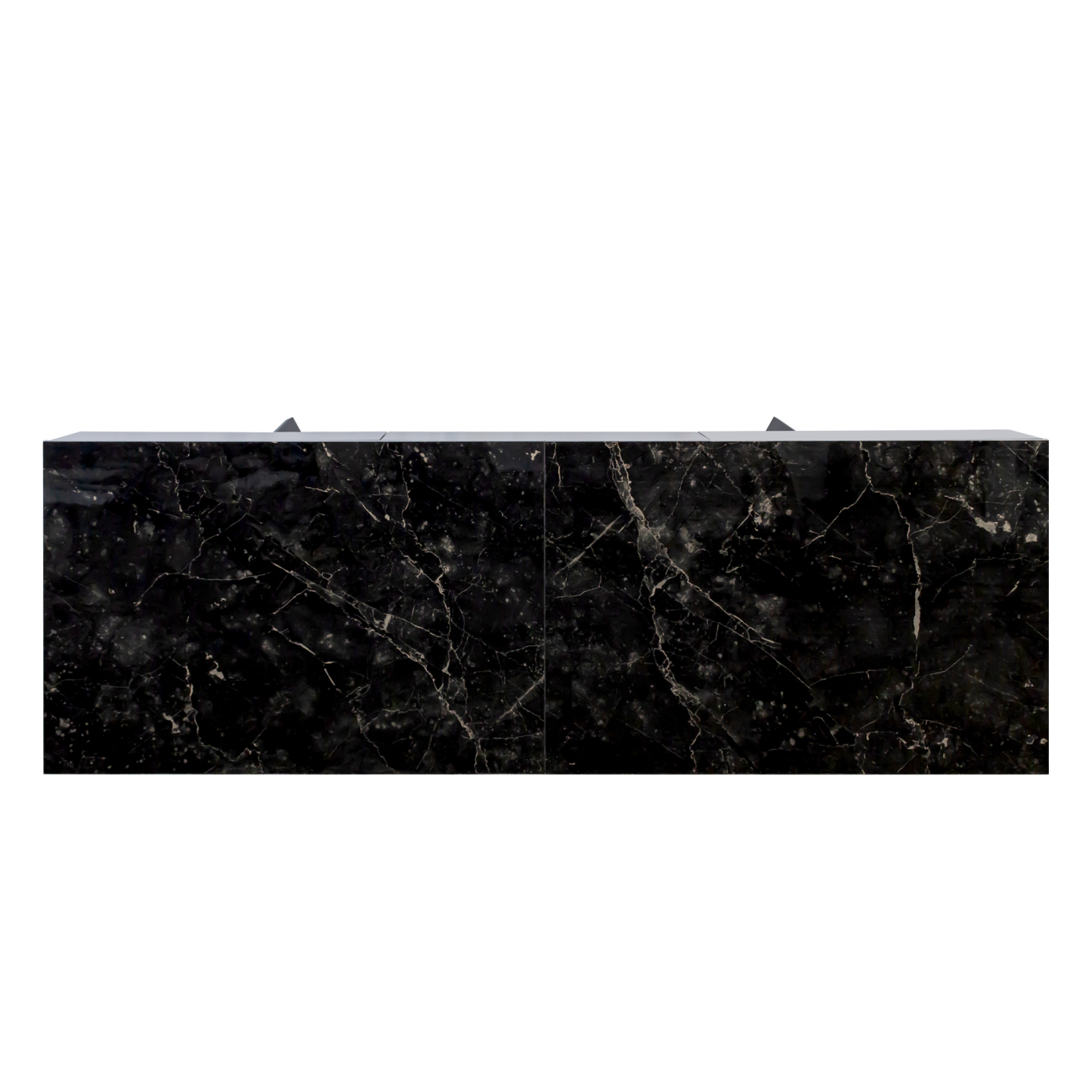 Modern Executive Computer Desk w/ 3 Drawers, Metal Legs & Black Marble Finish