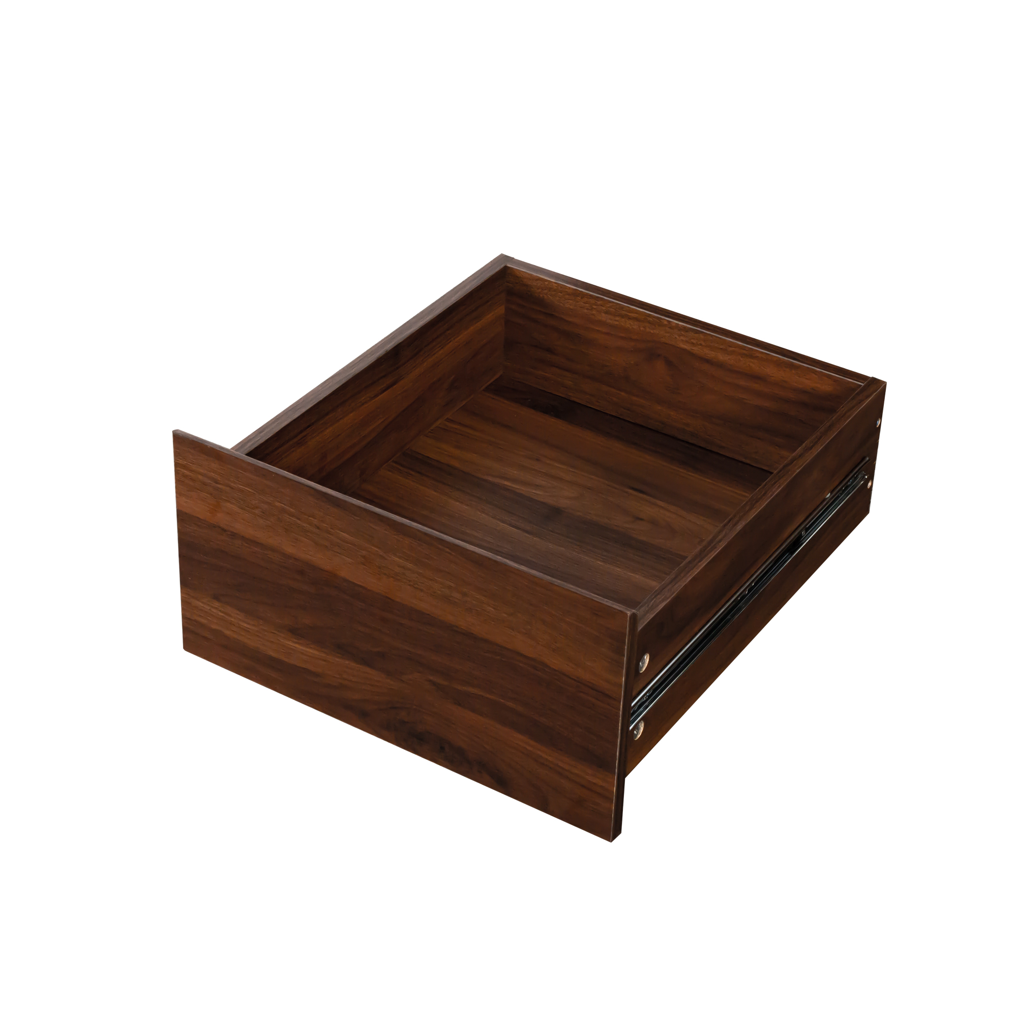 Modern Extendable Computer Desk w/ Drawers & Storage Shelves, Walnut