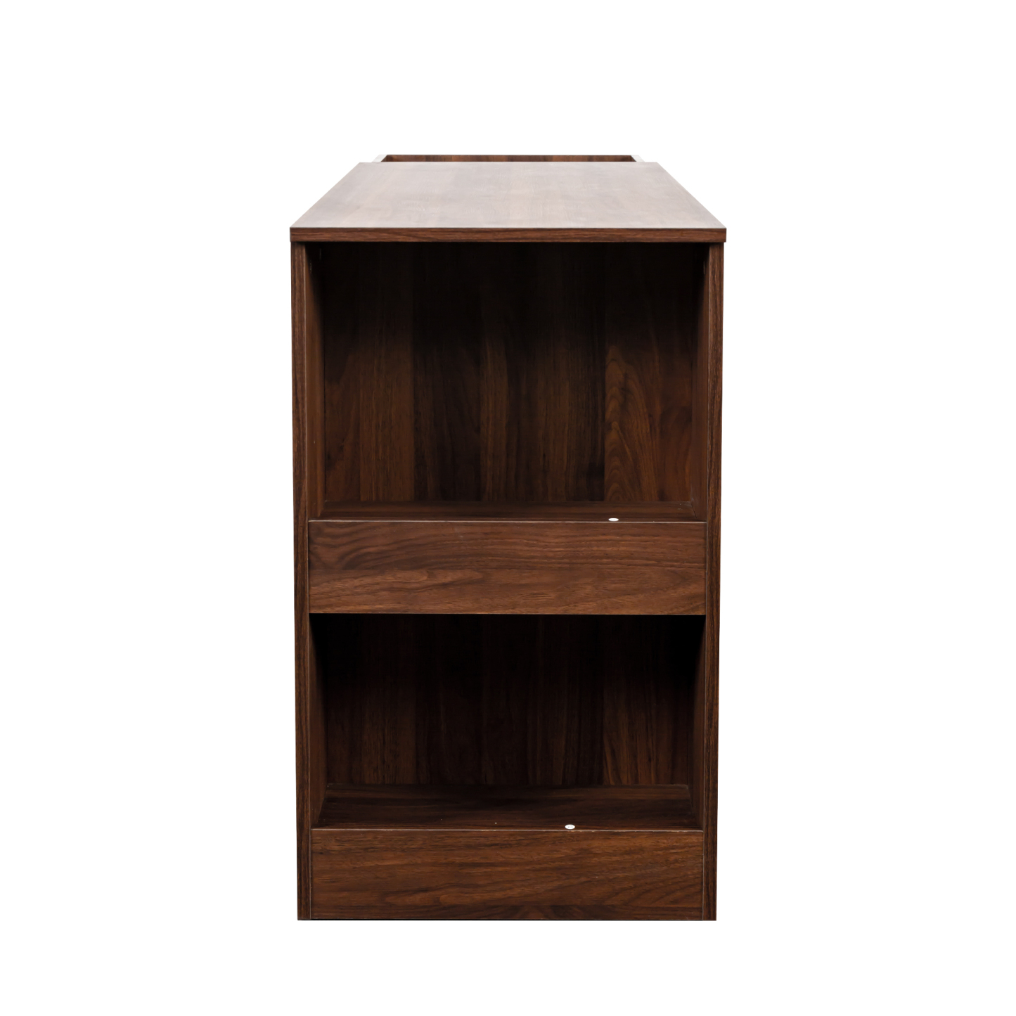 Modern Extendable Computer Desk w/ Drawers & Storage Shelves, Walnut