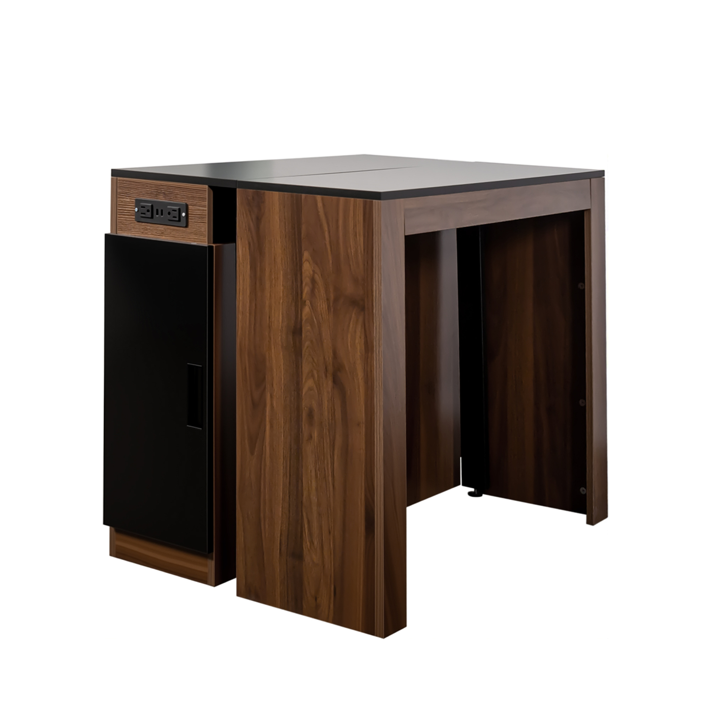 Modern Extendable Dining Table w/ Built-In Outlet & Storage for 2-12 People