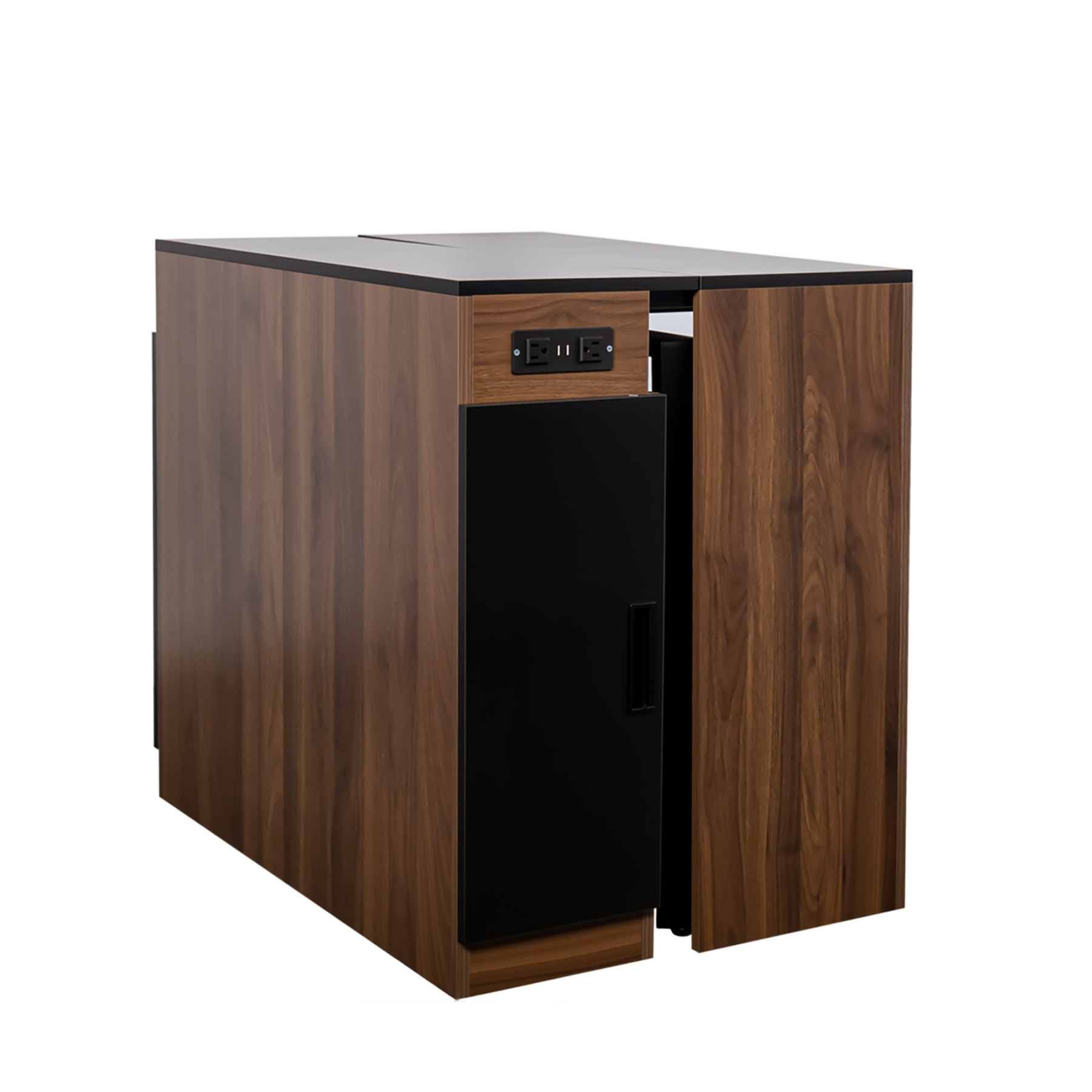 Modern Extendable Dining Table w/ Built-In Outlet & Storage for 2-12 People