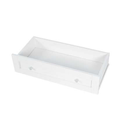 Modern Kitchen Storage Cabinet w/ Hutch, Microwave Shelf & Glass Doors - White