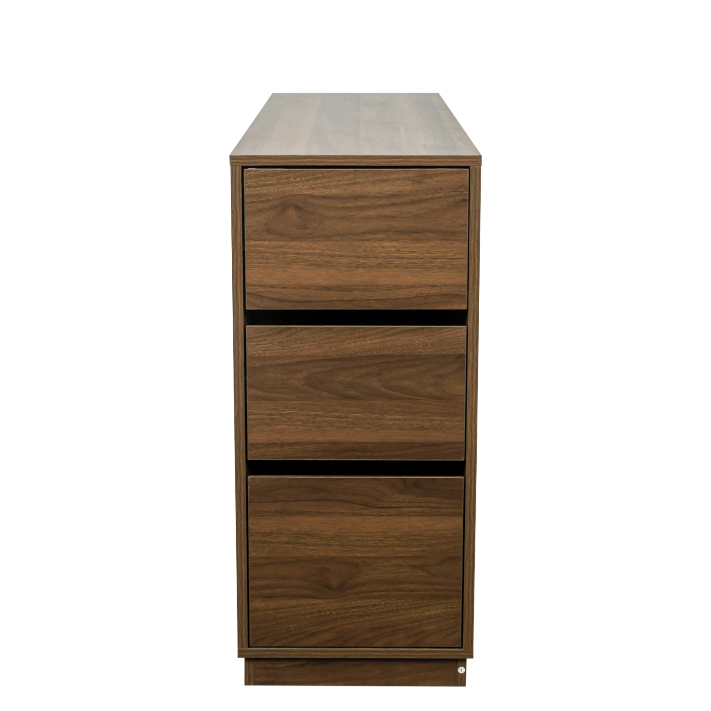 Modern Storage Cabinet w/ Sliding Glass Doors, Drawers & Display Shelf, Walnut