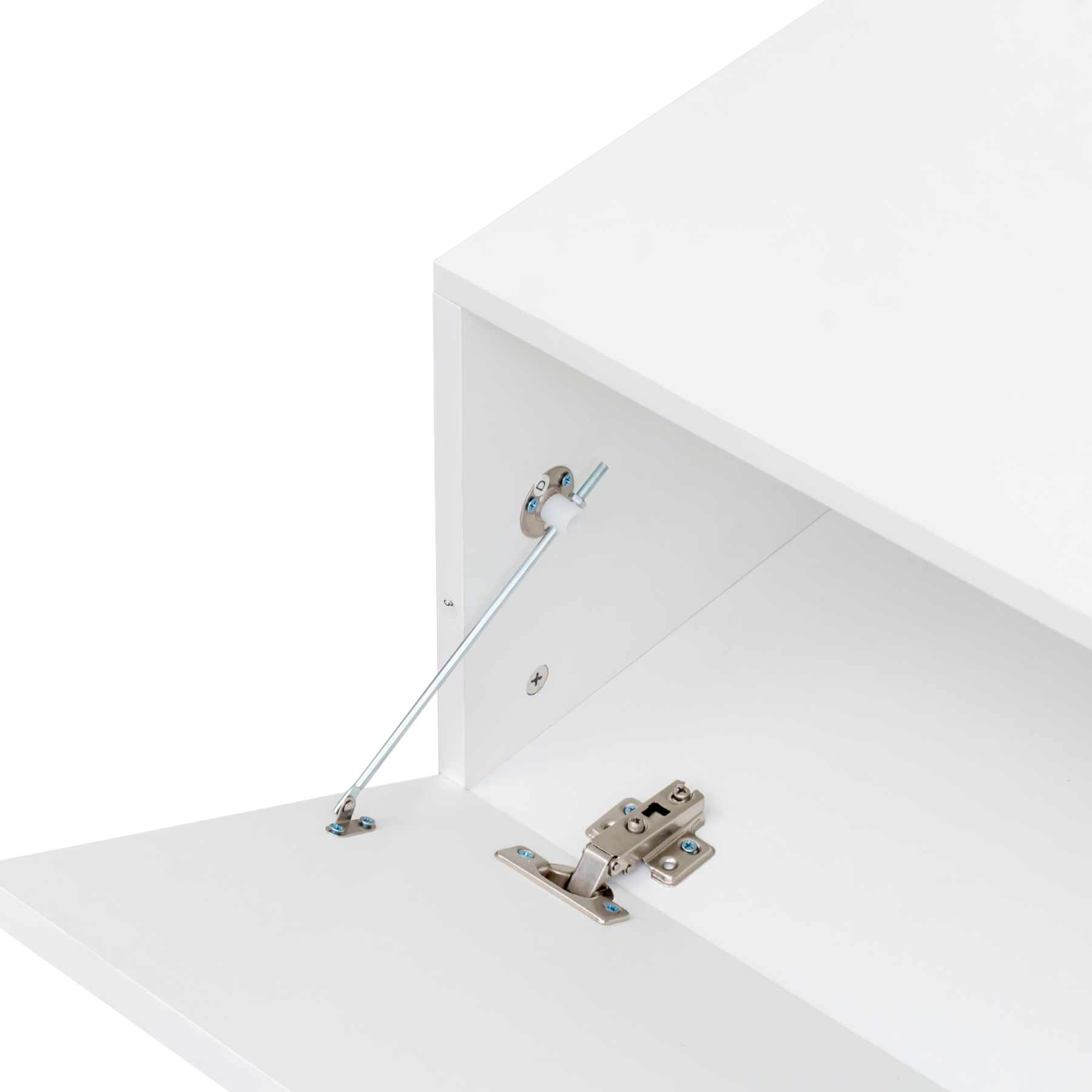 Modern TV Stand for TVs up to 59" with Hidden Storage | White Media Console