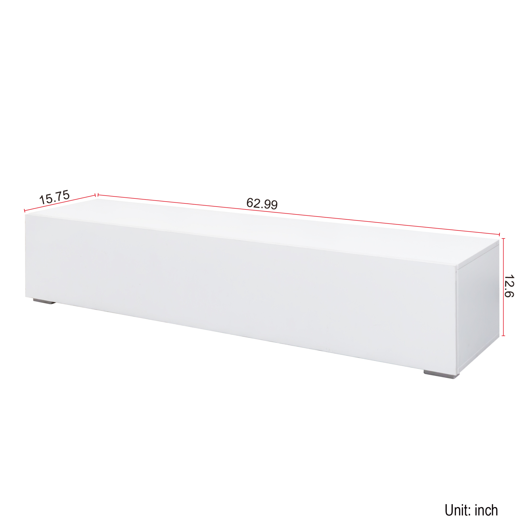 Modern TV Stand for TVs up to 59" with Hidden Storage | White Media Console