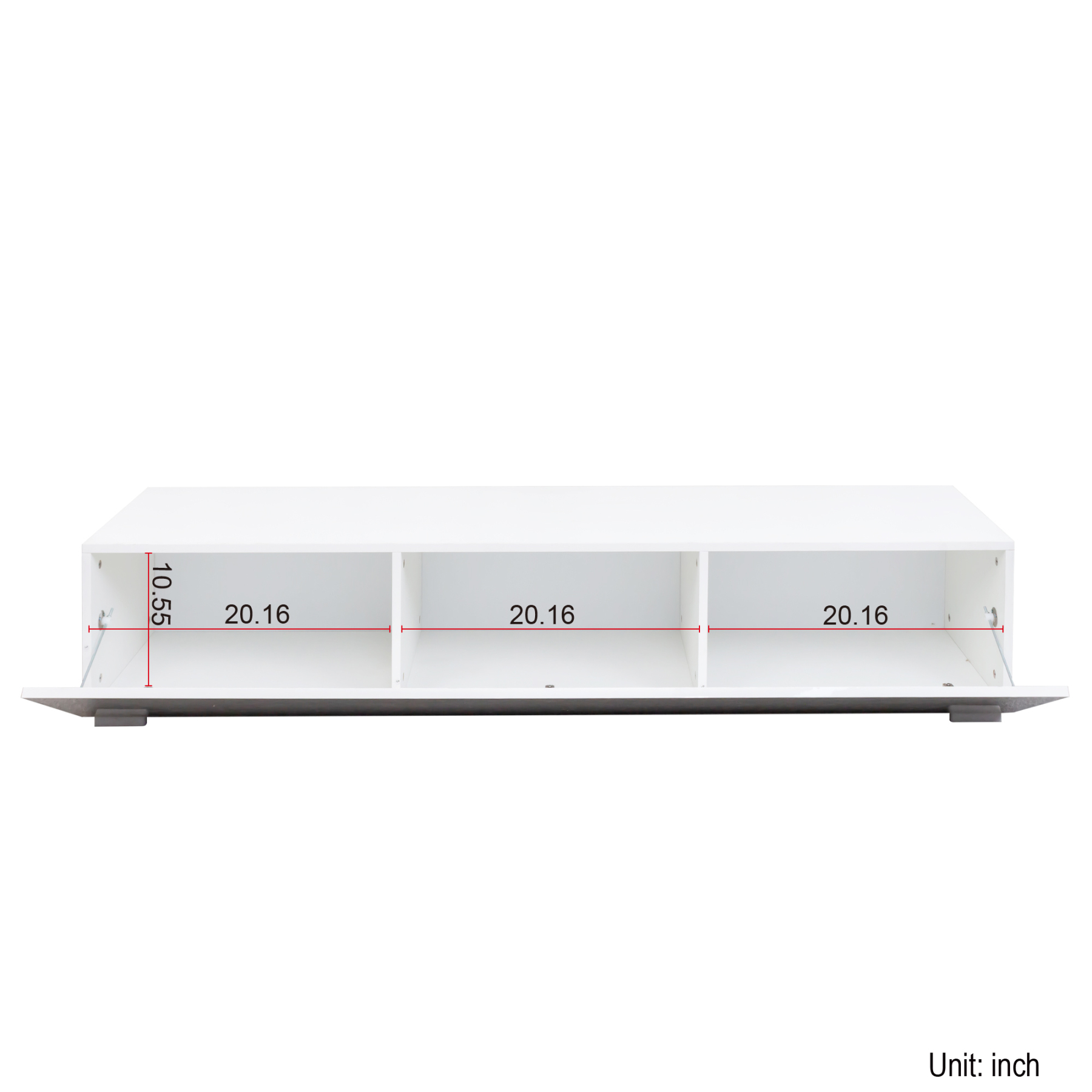 Modern TV Stand for TVs up to 59" with Hidden Storage | White Media Console