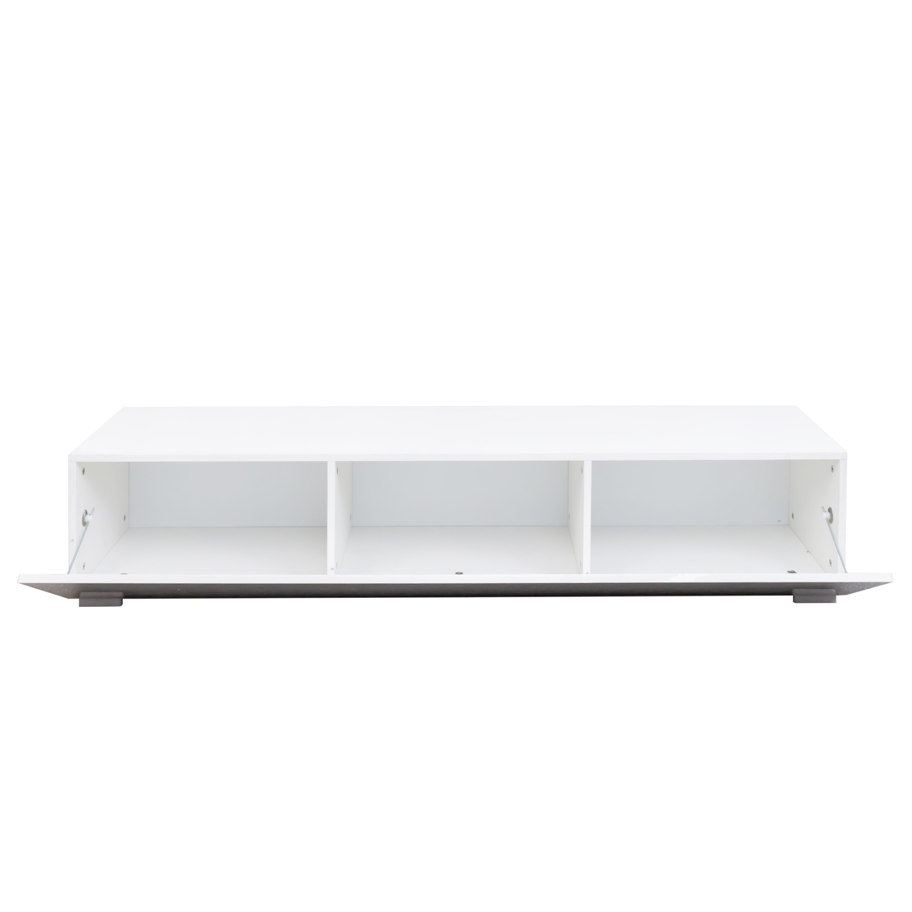 Modern TV Stand for TVs up to 59" with Hidden Storage | White Media Console