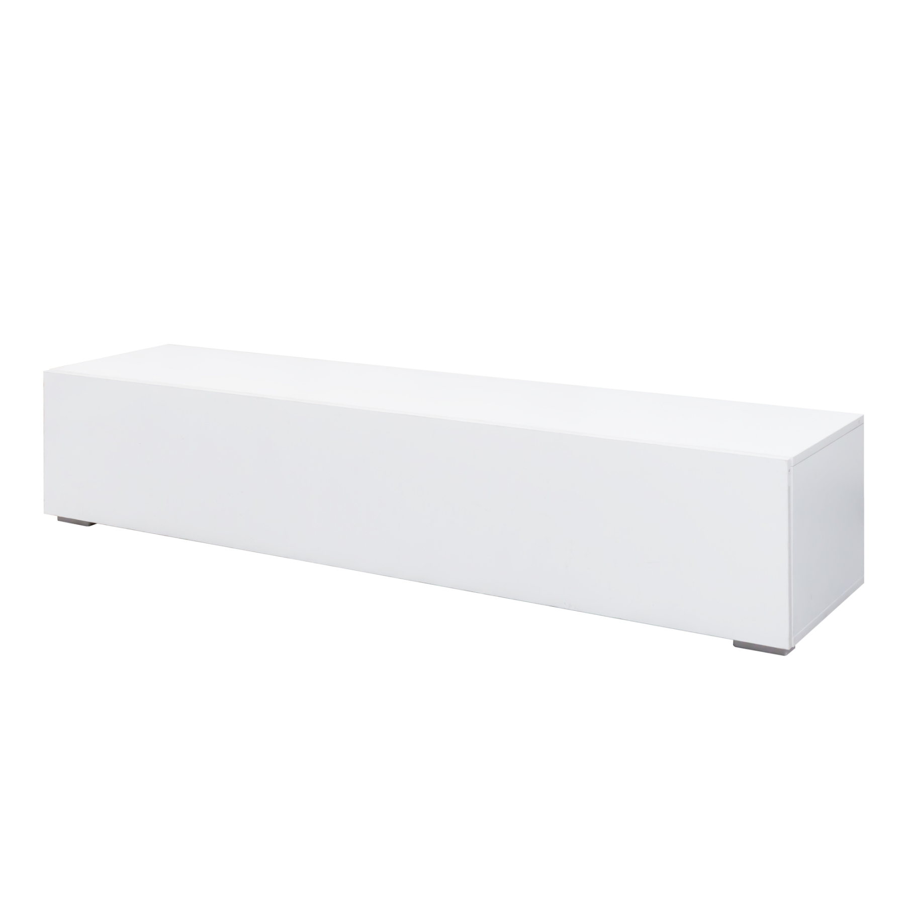 Modern TV Stand for TVs up to 59" with Hidden Storage | White Media Console