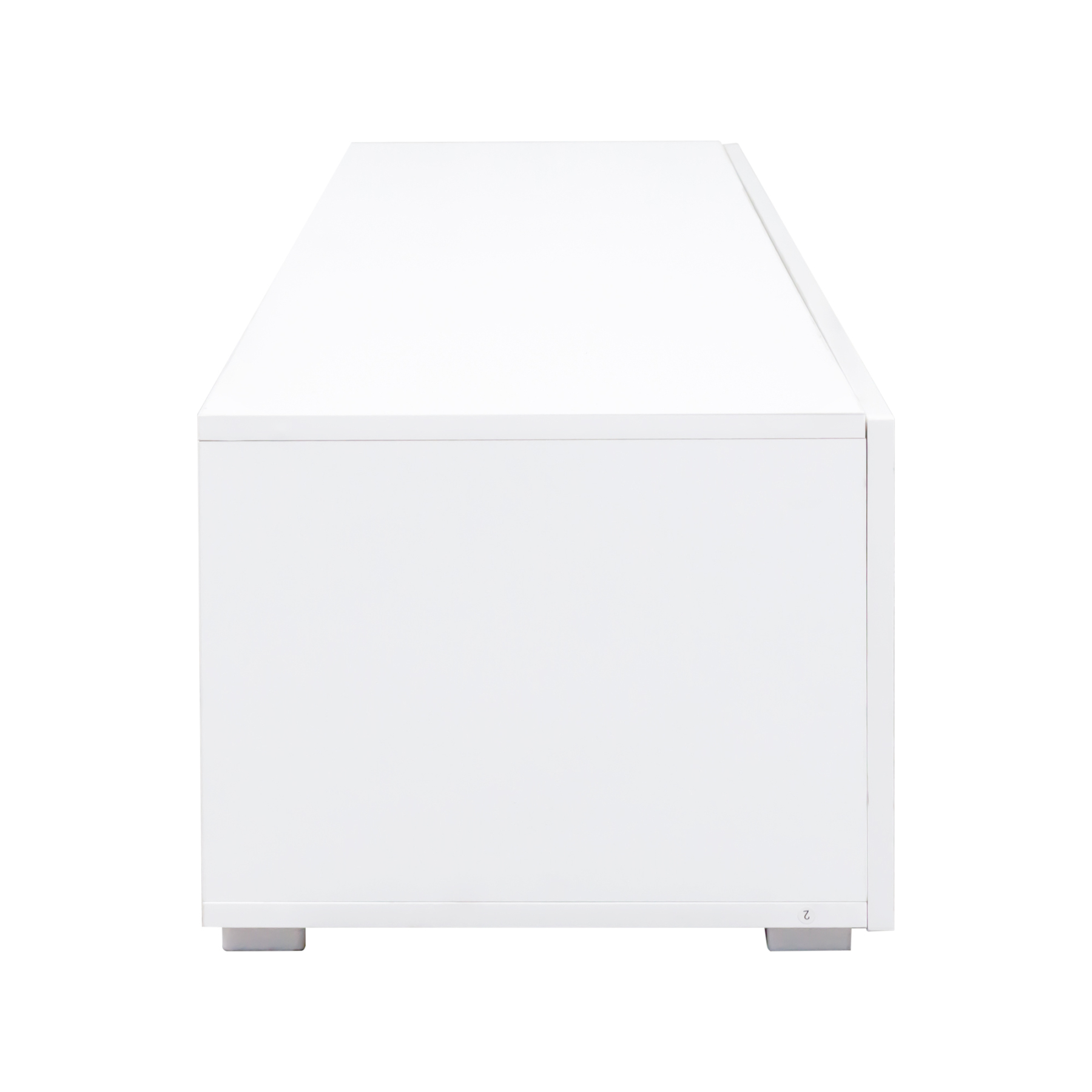 Modern TV Stand for TVs up to 59" with Hidden Storage | White Media Console