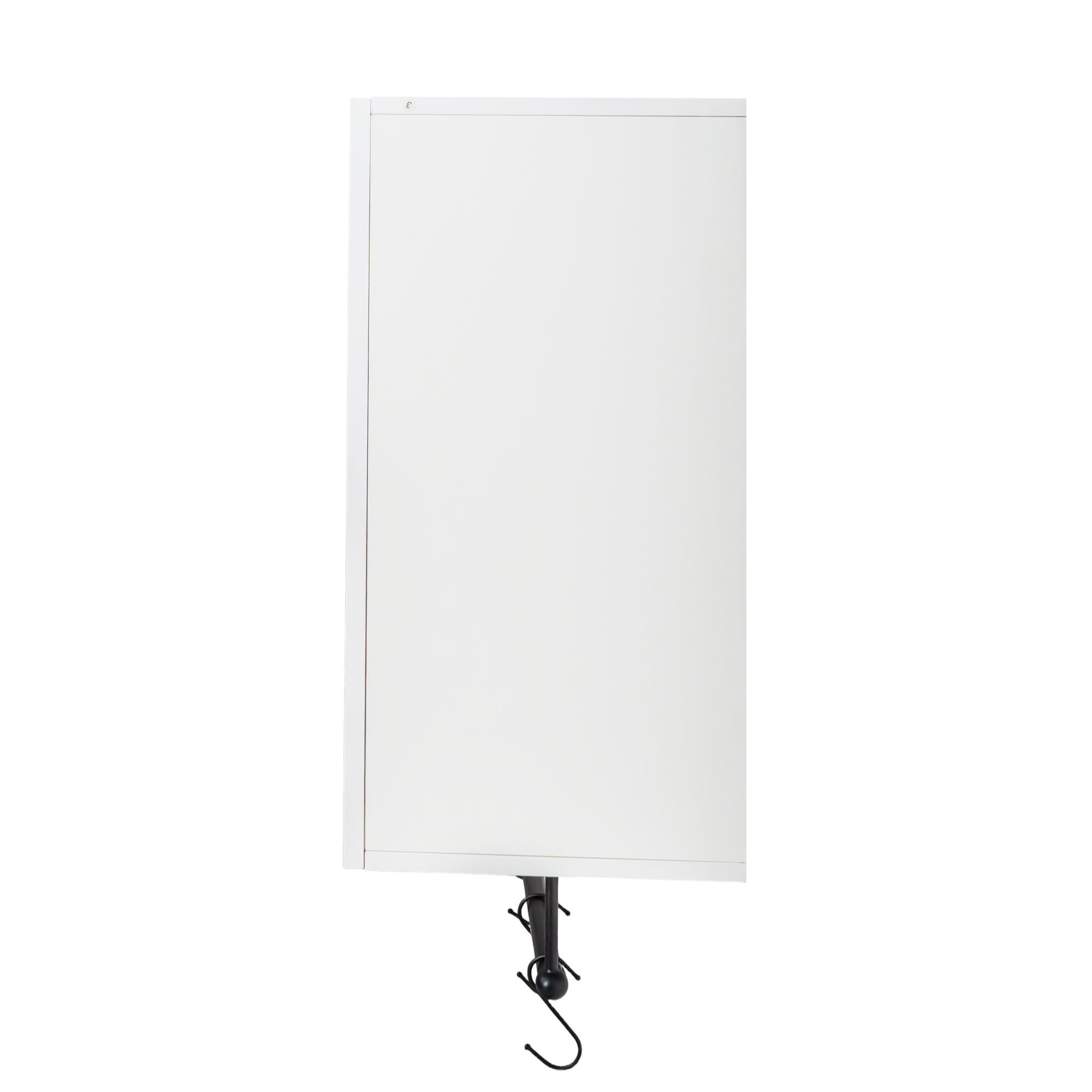 Modern Wall-Mounted Bathroom Cabinet with Hanging Rod, Hooks & Tissue Slot 