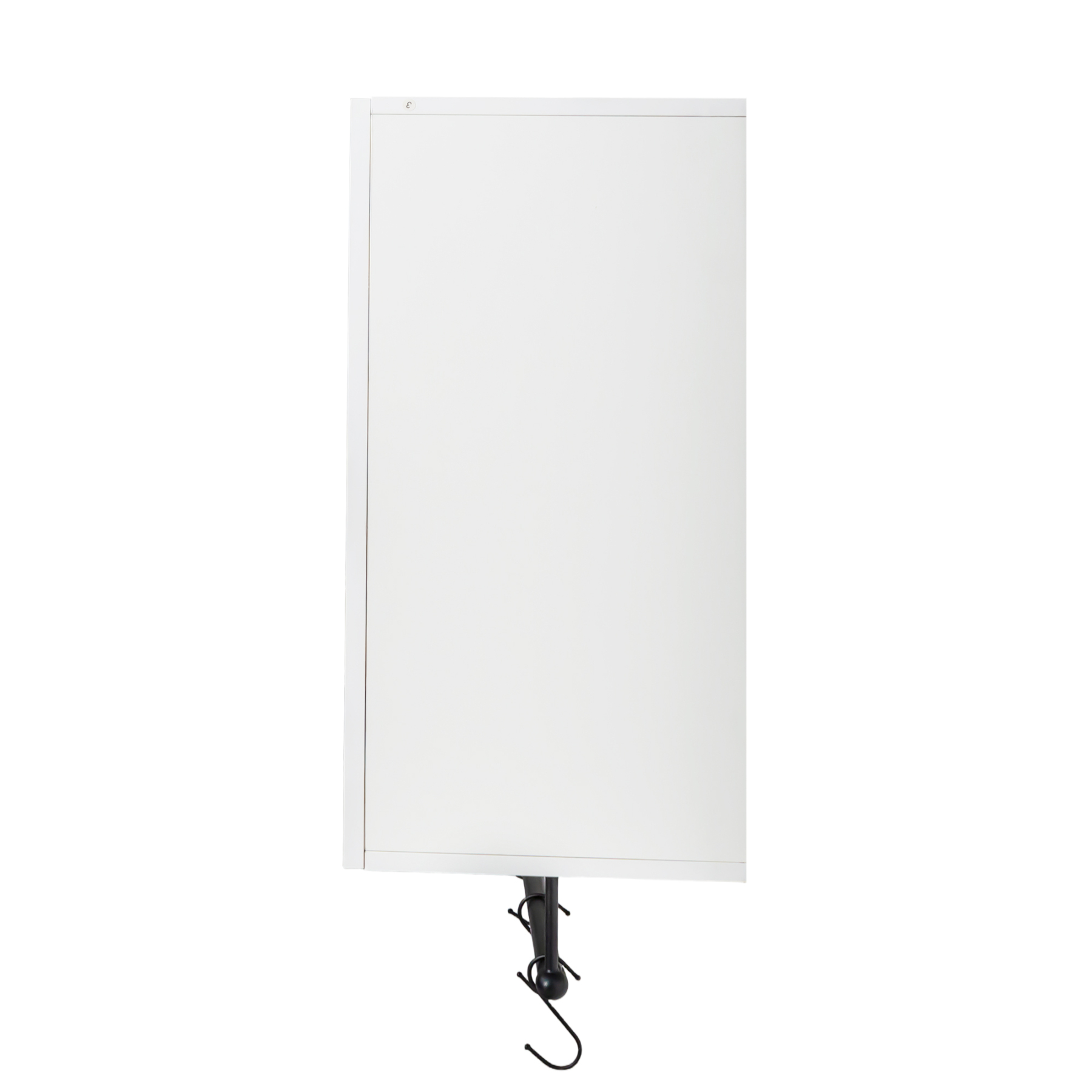 Modern Wall-Mounted Bathroom Cabinet with Hanging Rod, Hooks & Tissue Slot 