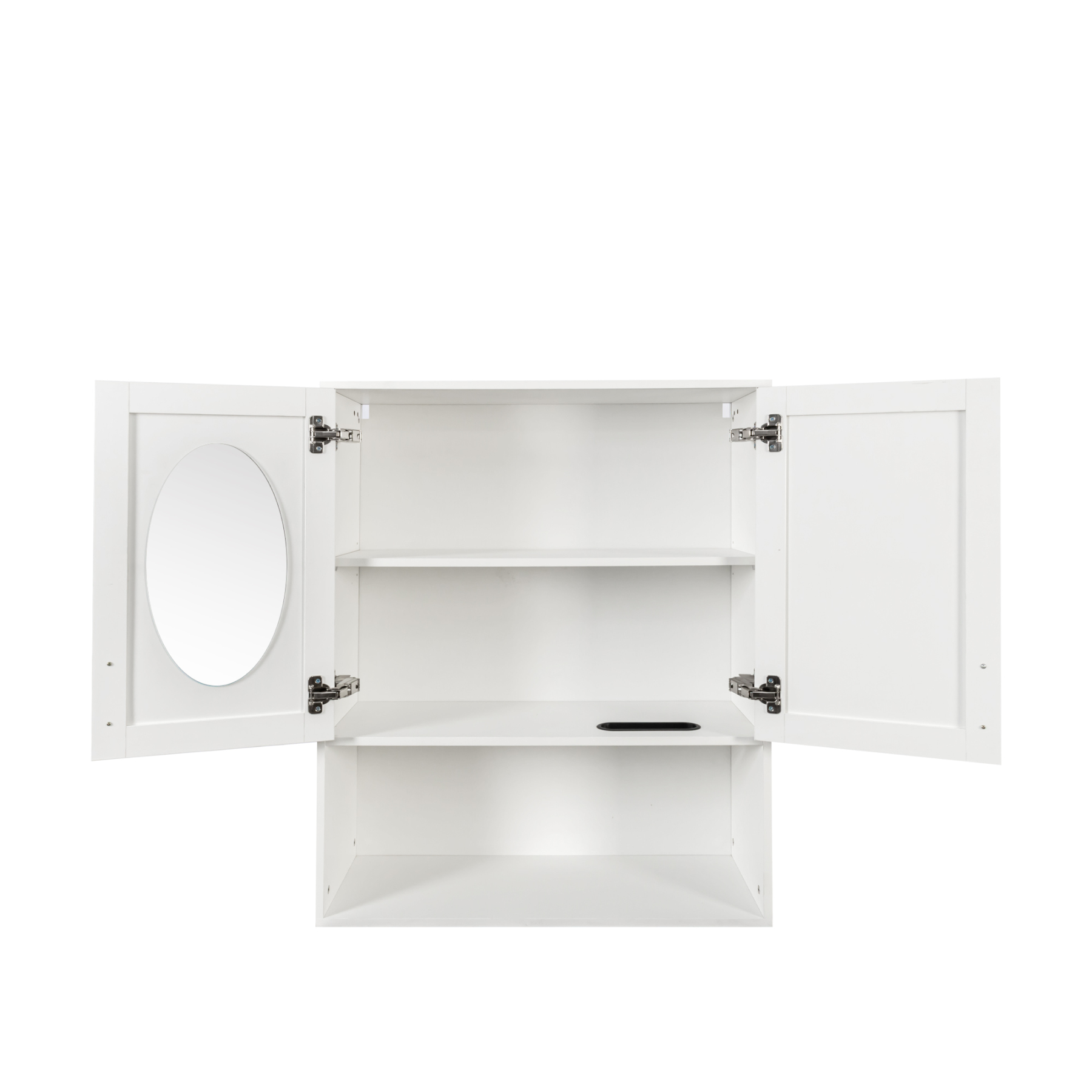 Modern Wall-Mounted Bathroom Cabinet with Mirror, Storage & Tissue Slot 