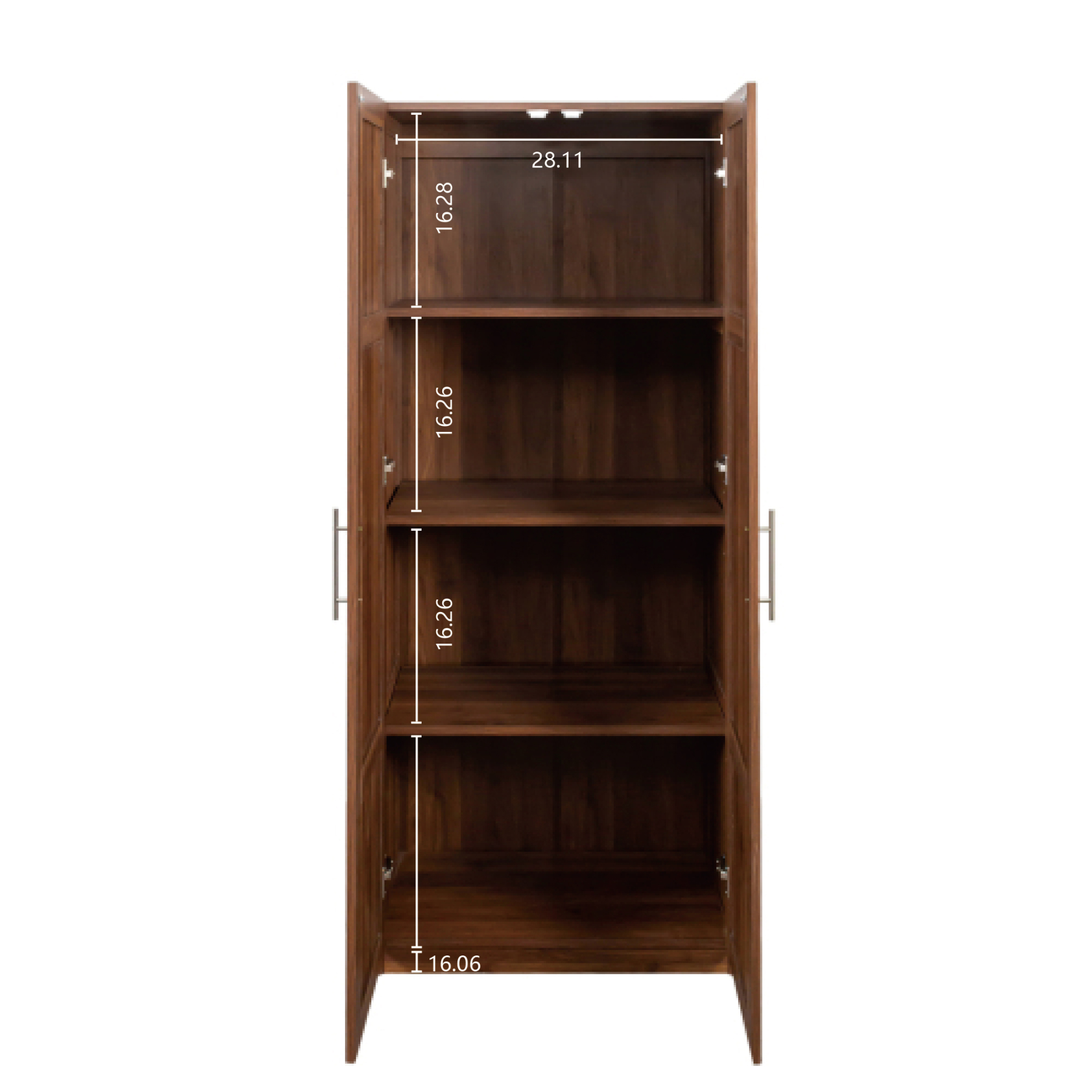 Modern Wardrobe Armoire with 2 Doors & 3 Adjustable Shelves, 71"H x 30" W