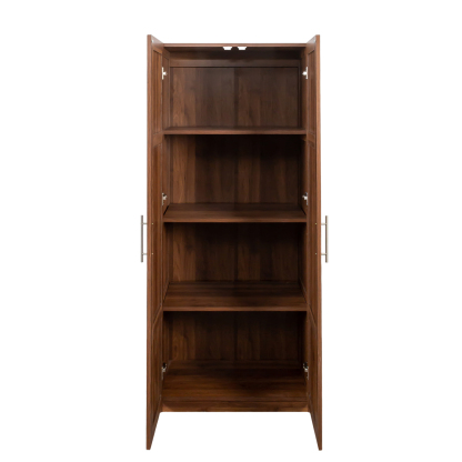 Modern Wardrobe Armoire with 2 Doors & 3 Adjustable Shelves, 71"H x 30" W