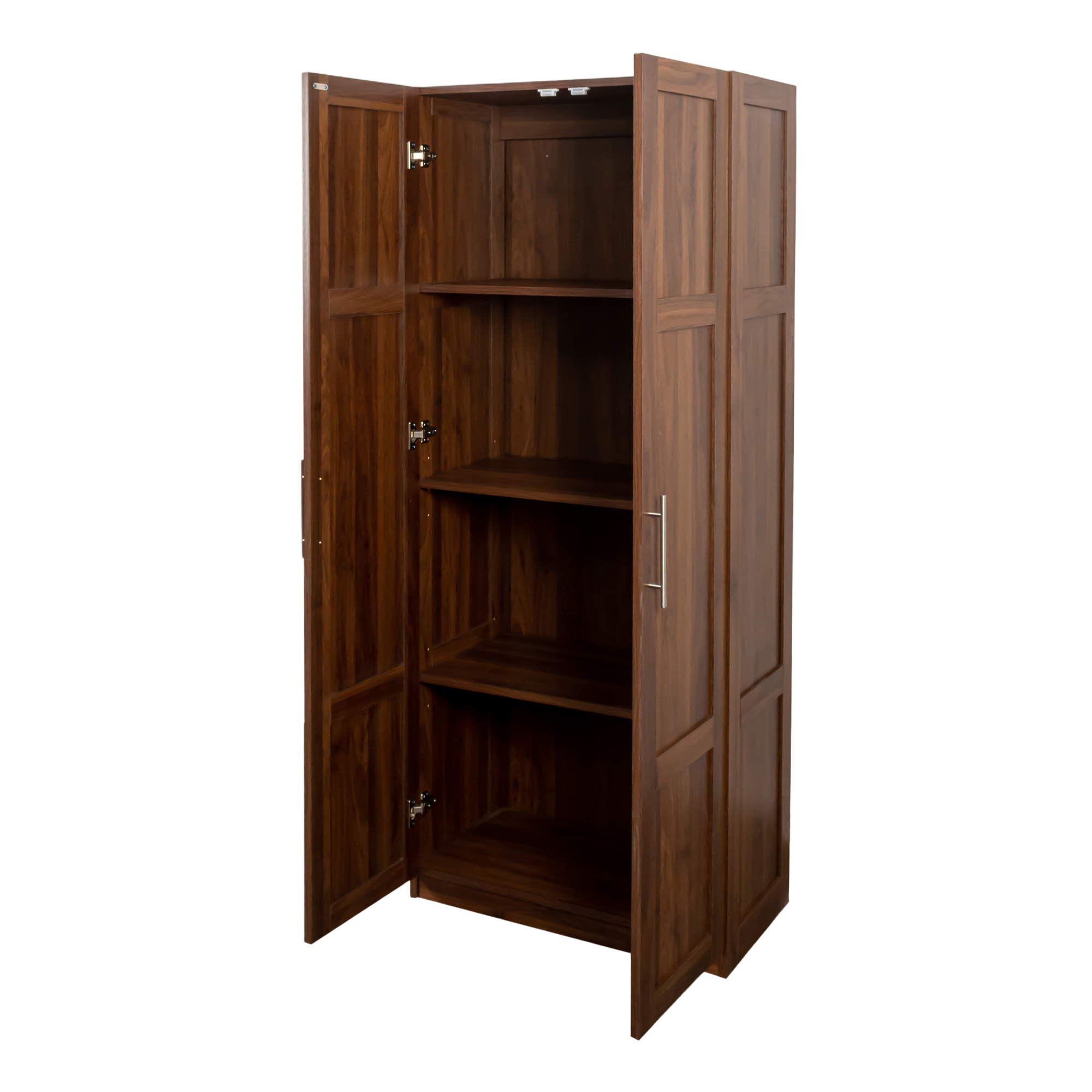 Modern Wardrobe Armoire with 2 Doors & 3 Adjustable Shelves, 71"H x 30" W