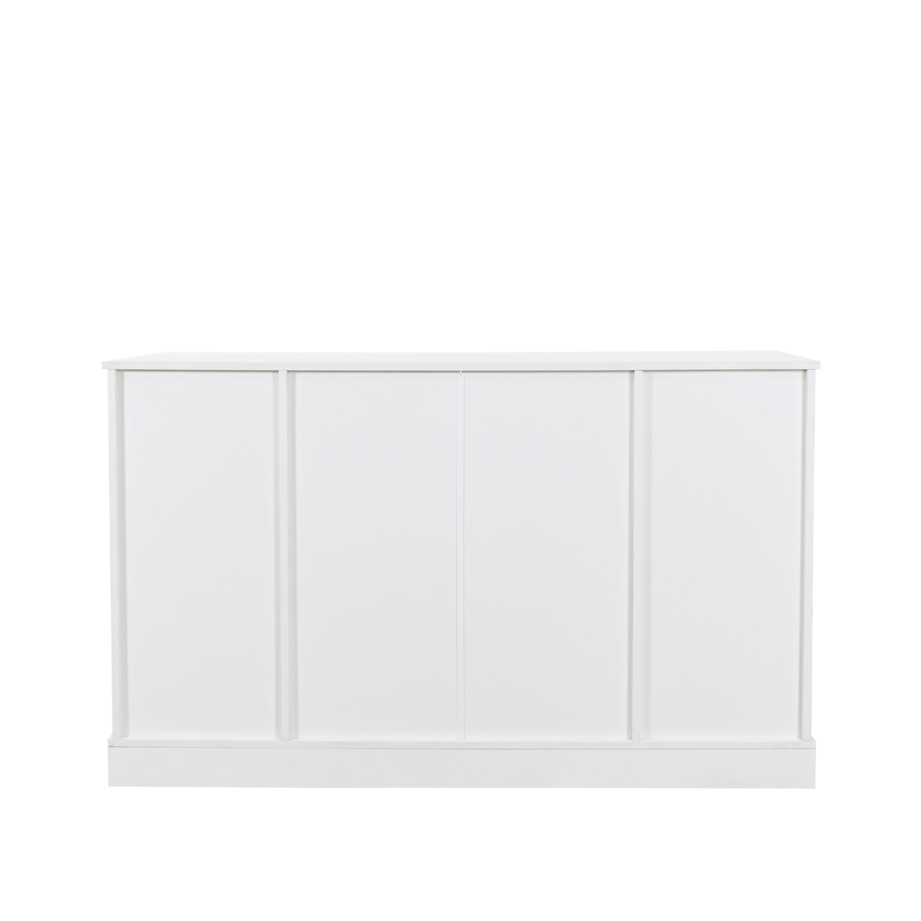 White Buffet Sideboard w/ Glass Doors & Adjustable Shelves for Kitchen, Dining Room, Living Room