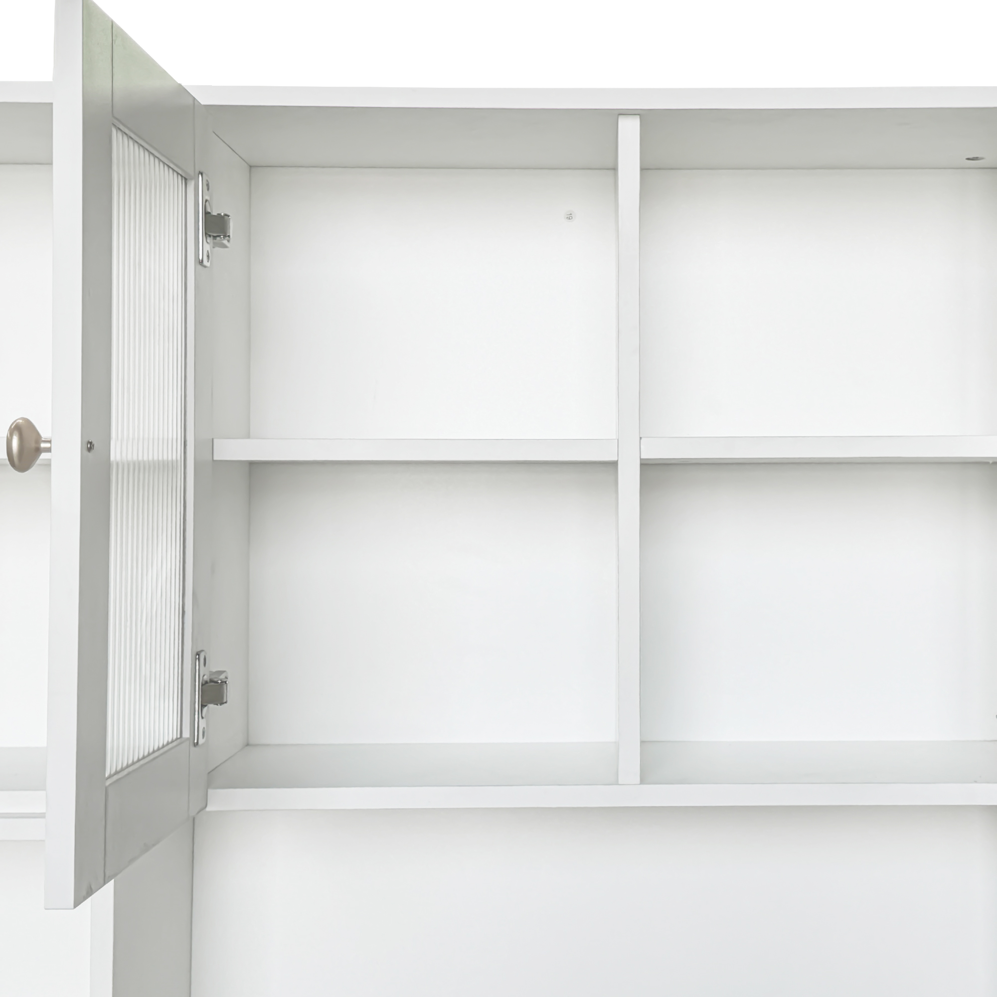 Multifunctional Rotating Computer Desk w/ Glass Door Cabinets, Shelves & Drawer