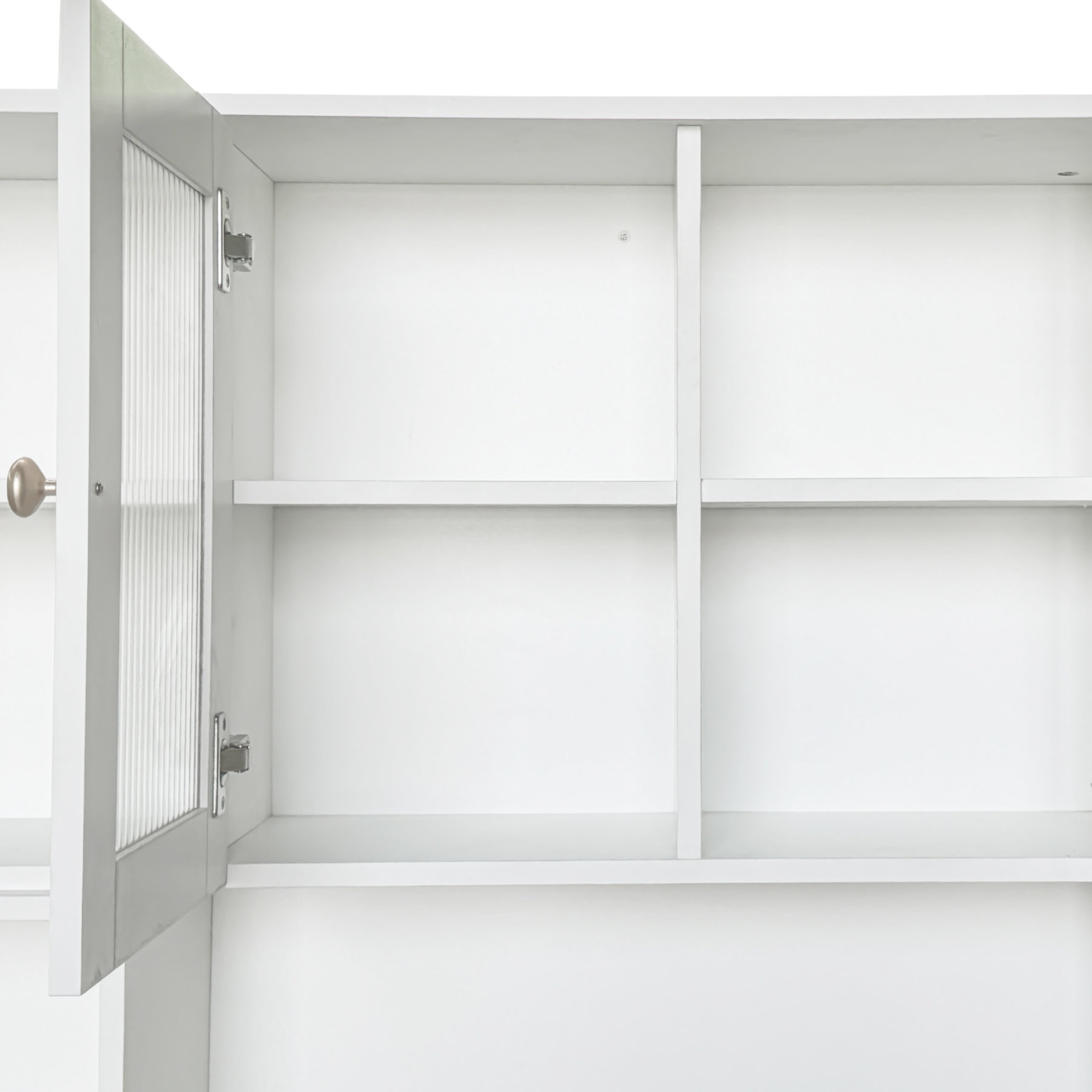 Multifunctional Rotating Computer Desk w/ Glass Door Cabinets, Shelves & Drawer