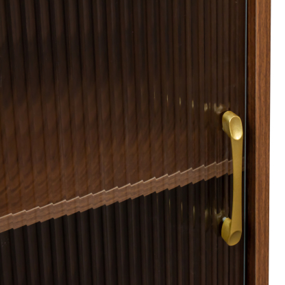 Narrow Kitchen Pantry Cabinet with Sliding Glass Doors, Pegboard & Shelves