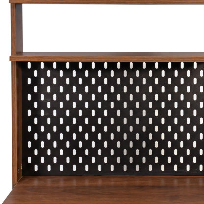Narrow Kitchen Pantry Cabinet with Sliding Glass Doors, Pegboard & Shelves
