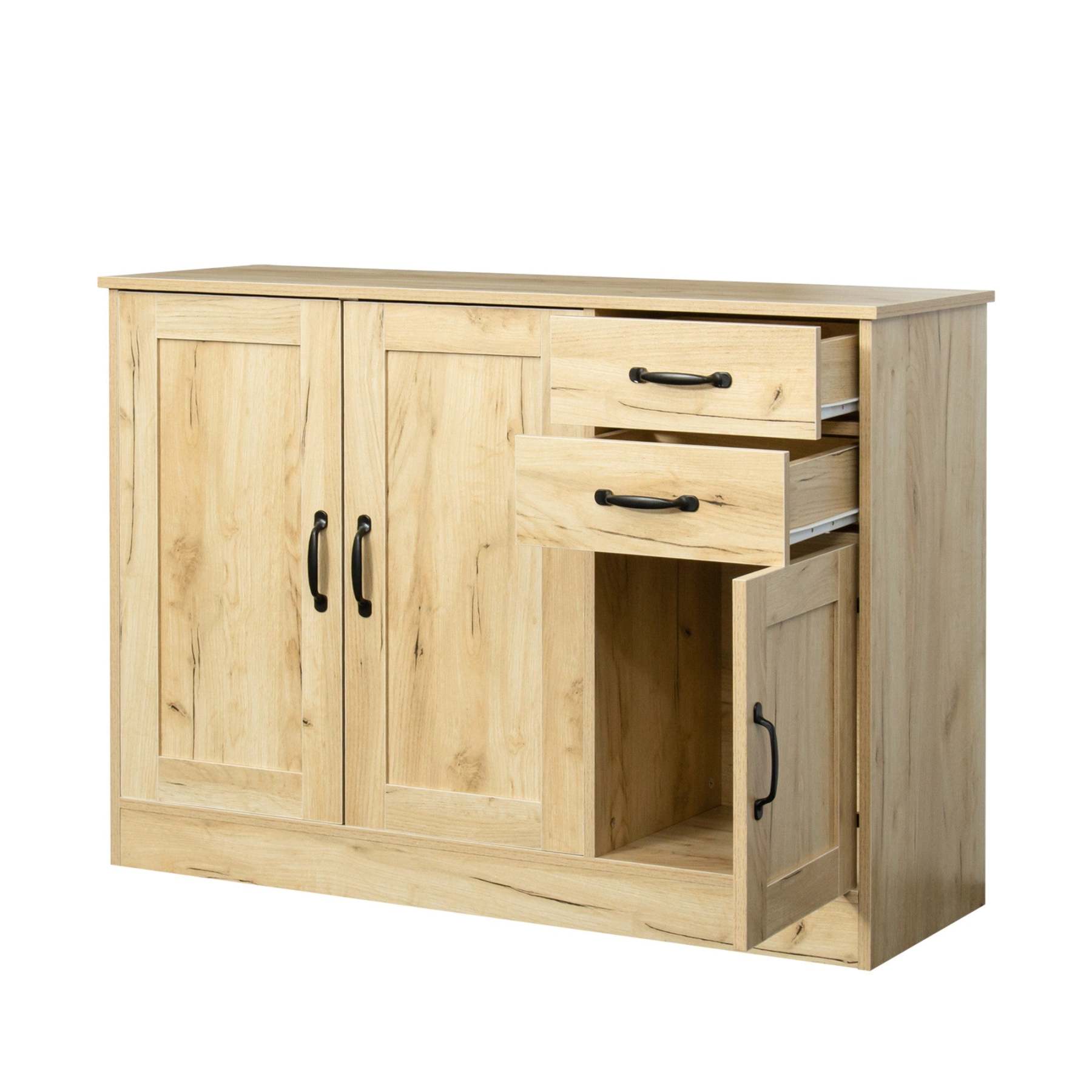 43" Wood Buffet Sideboard w/ 2 Doors, 1 Storage, and 2 Drawers