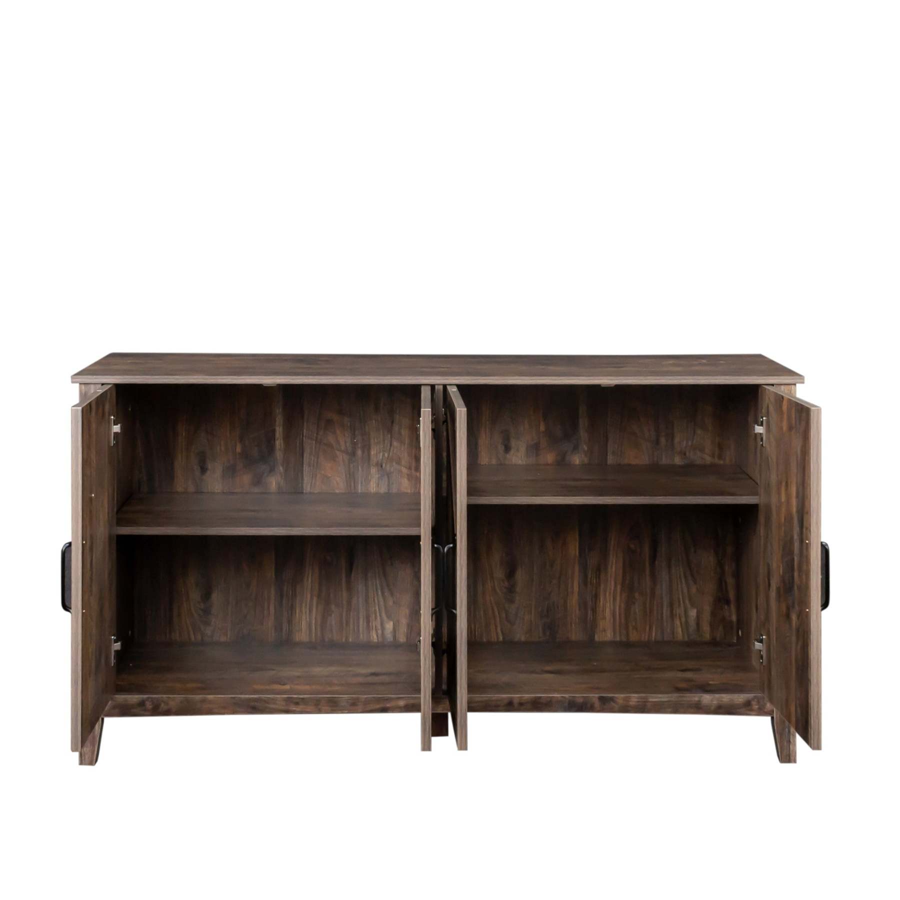 60" Modern Storage Cabinet & Sideboard with 4 Doors and 4 Open Shelves