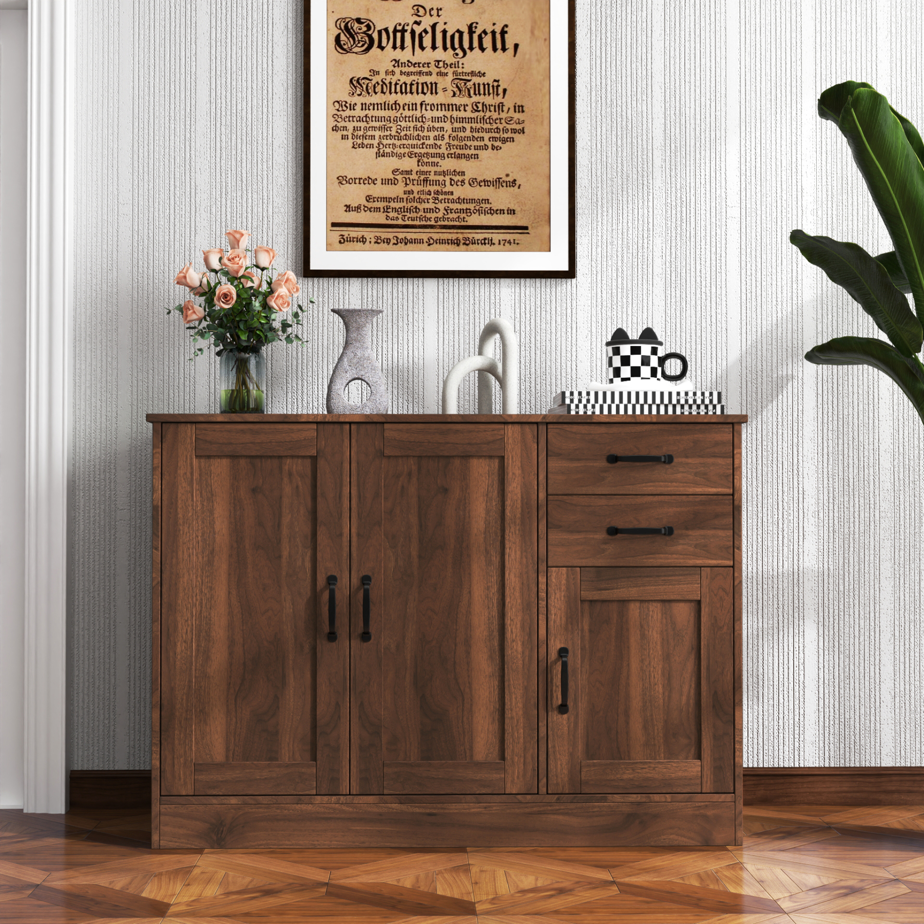 43" Buffet Sideboard Cabinet w/ Adjustable Shelves & Drawers
