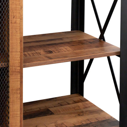 71" Industrial TV Stand with Doors and Open Shelves for Living room, Bedroom