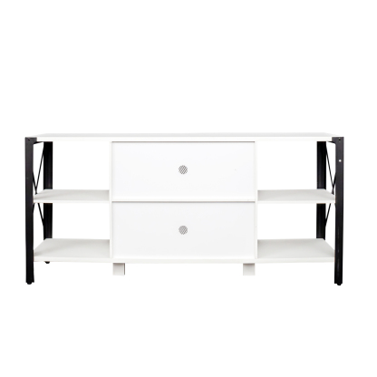 71" Industrial TV Stand with Doors and Open Shelves for Living room, Bedroom
