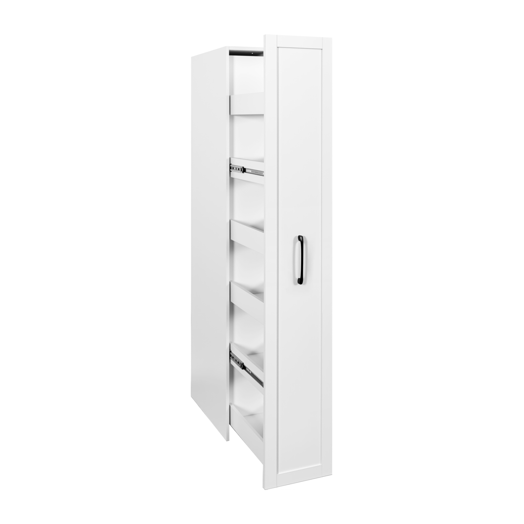 Slim Rolling Pantry Cabinet with 6-Tier Shelf & Wheels | White, 11.8" Depth
