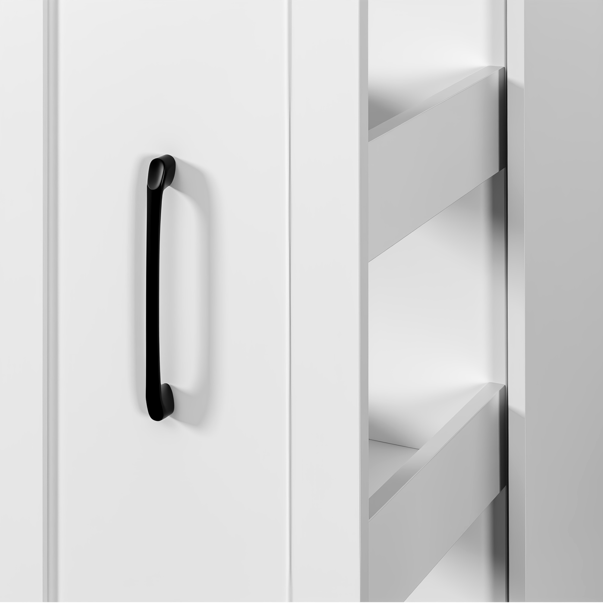 Slim Rolling Pantry Cabinet with 6-Tier Shelf & Wheels | White, 11.8" Depth