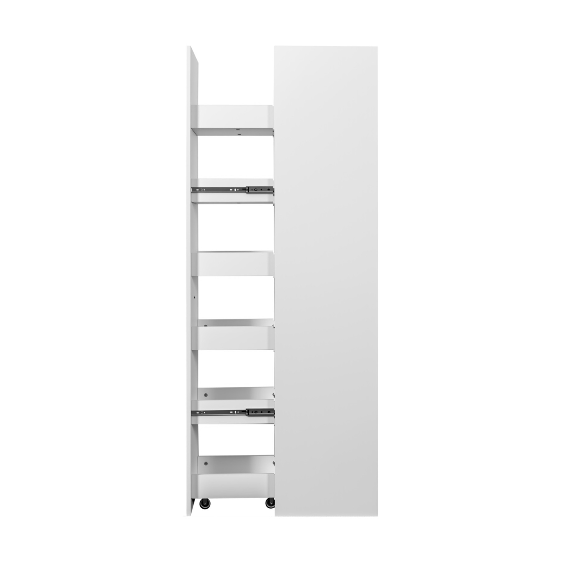 Slim Rolling Pantry Cabinet with 6-Tier Shelf & Wheels | White, 11.8" Depth
