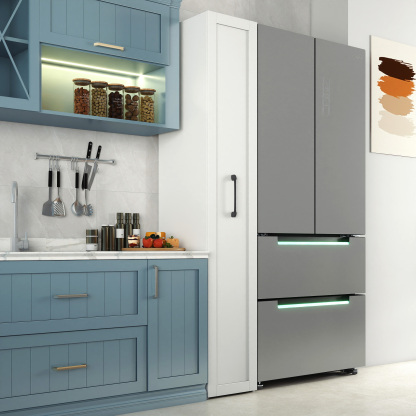 Slim Rolling Pantry Cabinet with 6-Tier Shelf & Wheels | White, 11.8" Depth