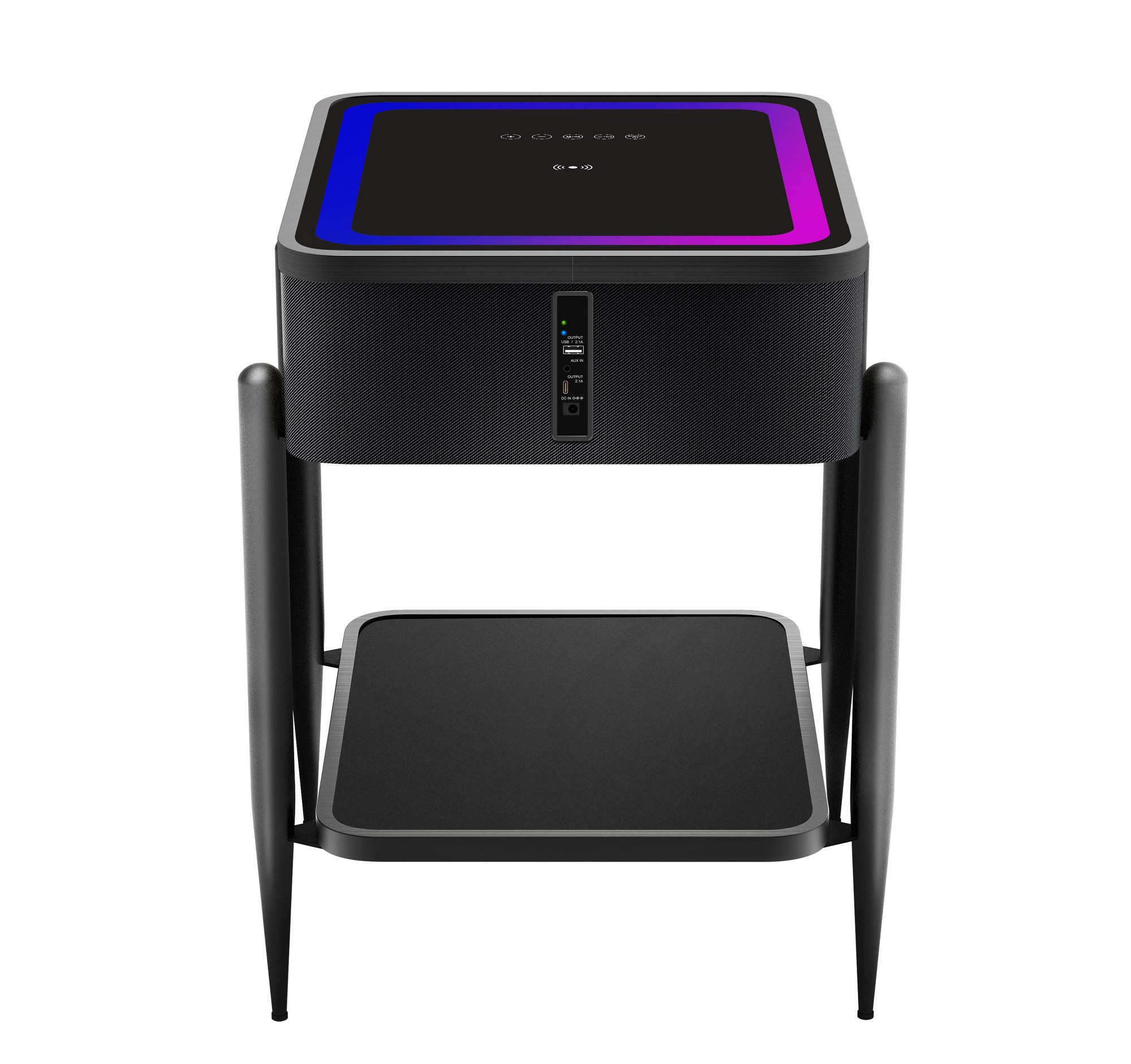 Smart Side Table with Built-in Bluetooth Speaker & Wireless Charging